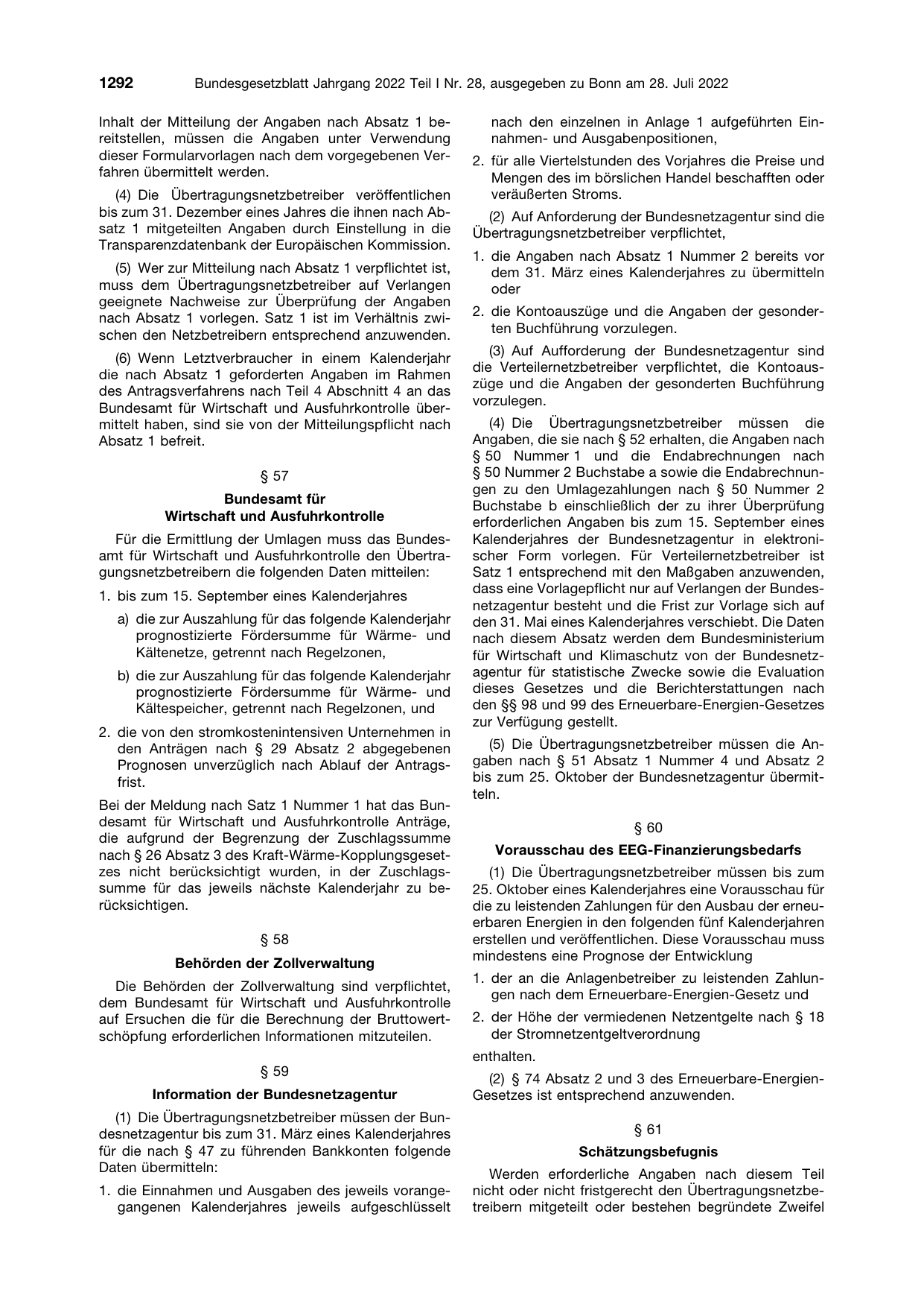 BGBl. 2022, Seite 1292 — Originalseite als Abbildung