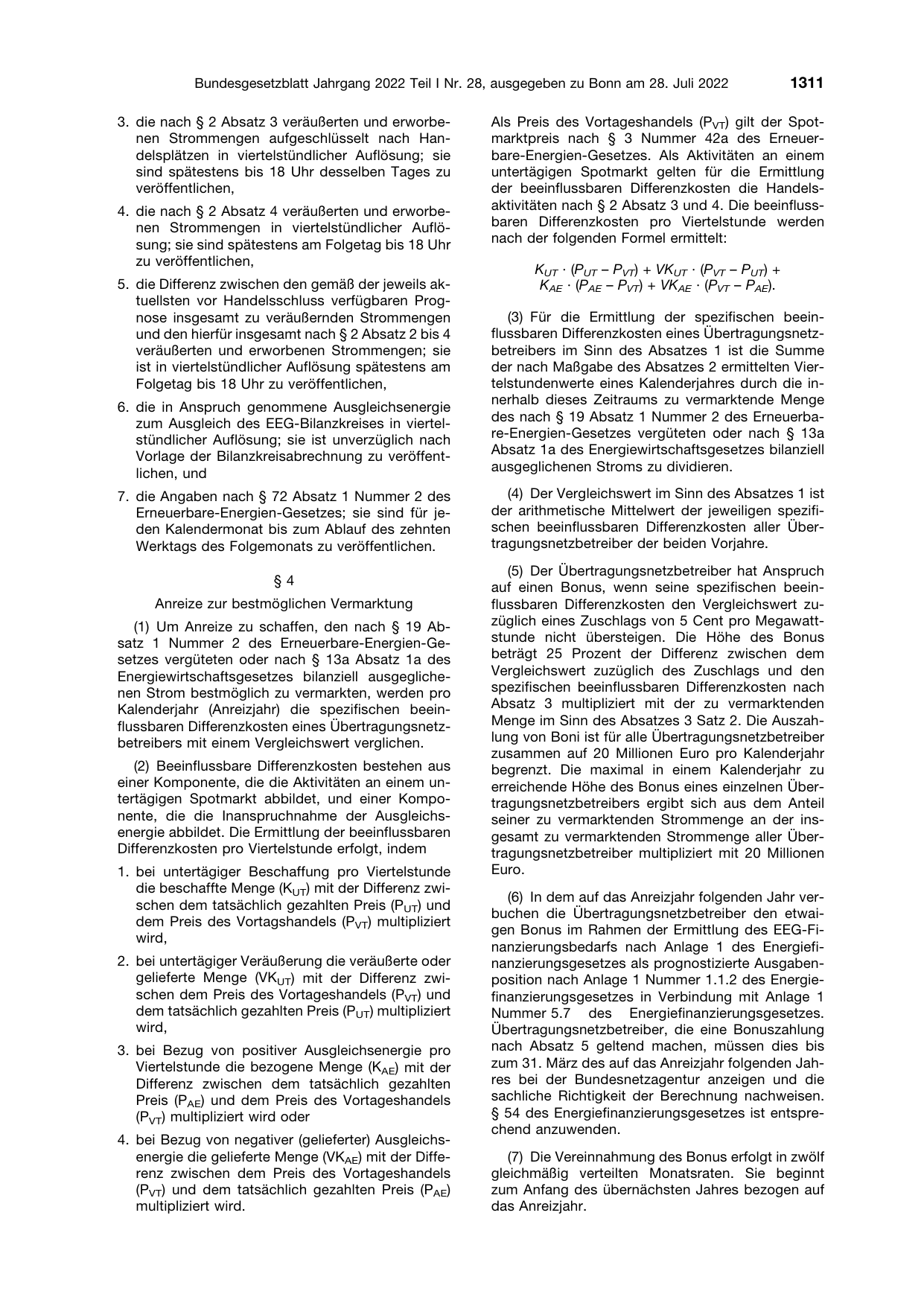 BGBl. 2022, Seite 1311 — Originalseite als Abbildung