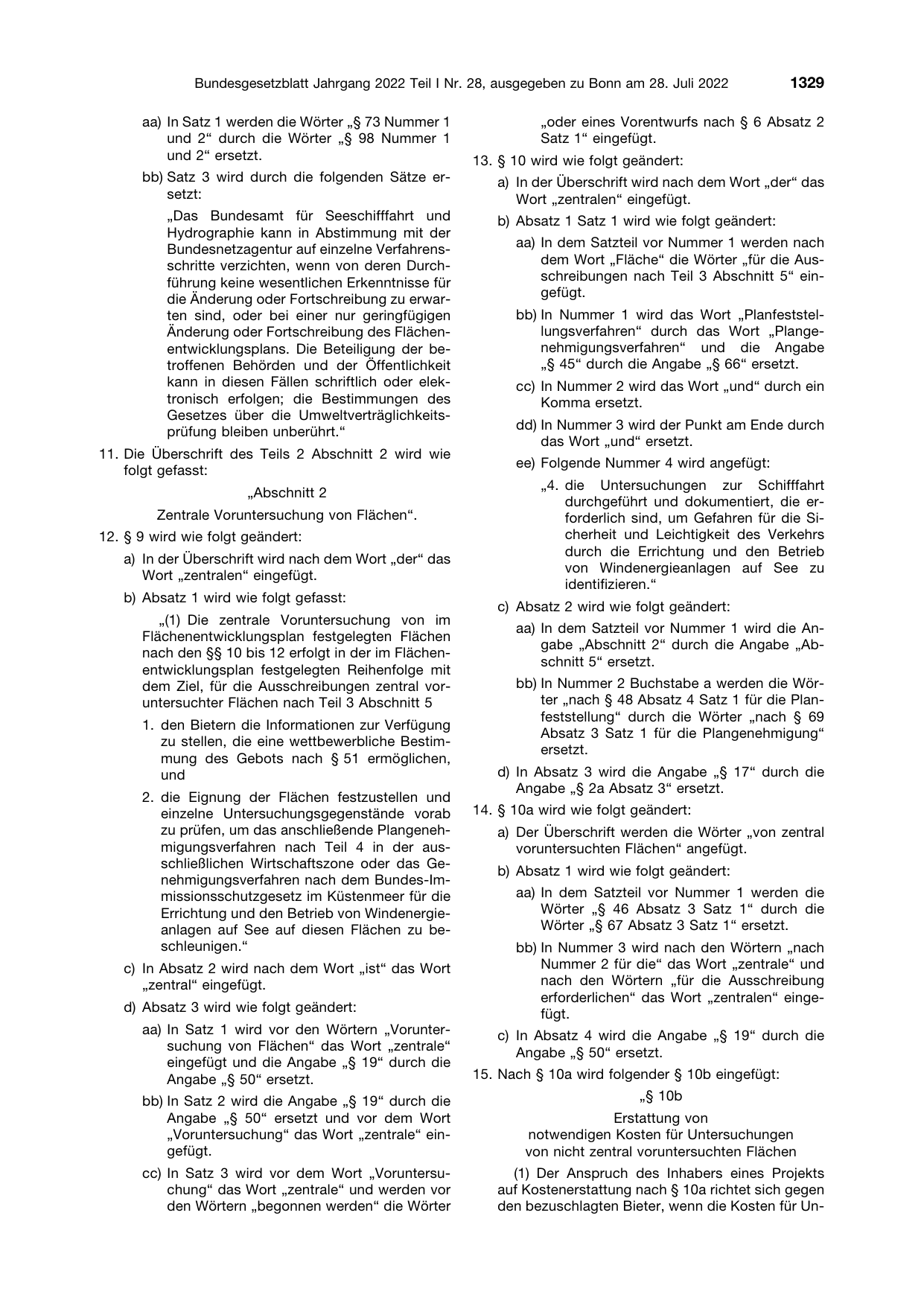 BGBl. 2022, Seite 1329 — Originalseite als Abbildung