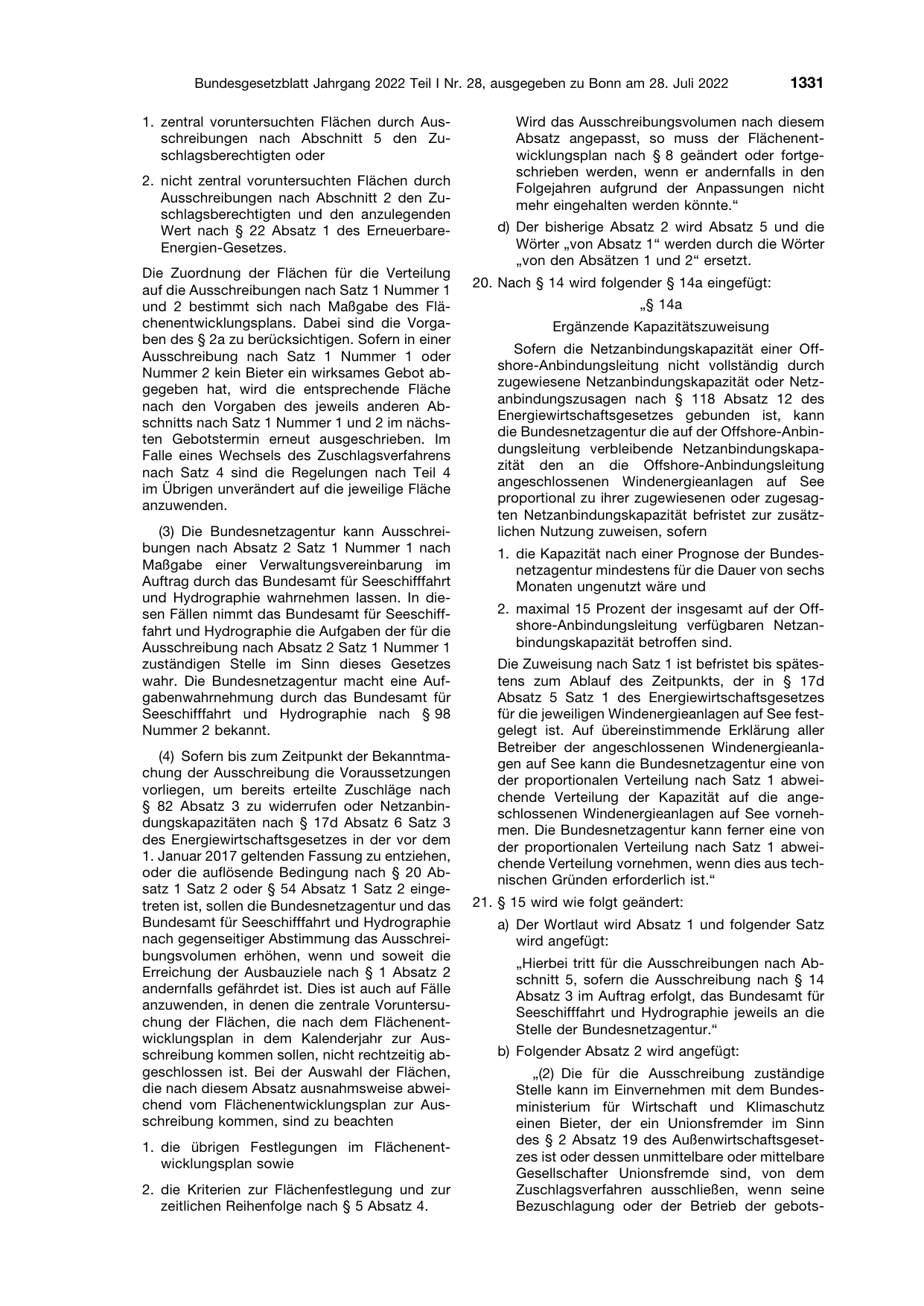 BGBl. 2022, Seite 1331 — Originalseite als Abbildung