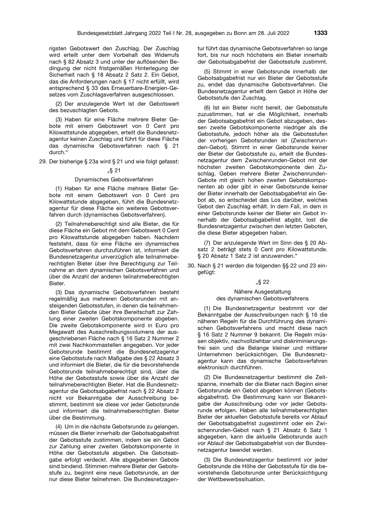 BGBl. 2022, Seite 1333 — Originalseite als Abbildung