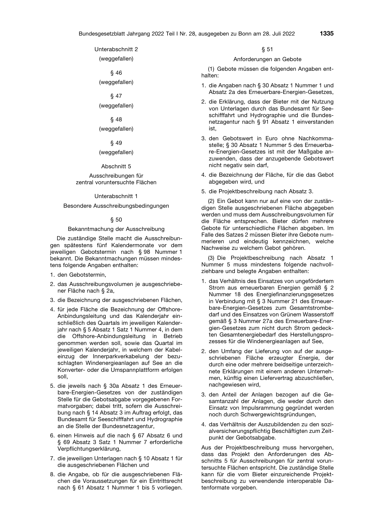BGBl. 2022, Seite 1335 — Originalseite als Abbildung
