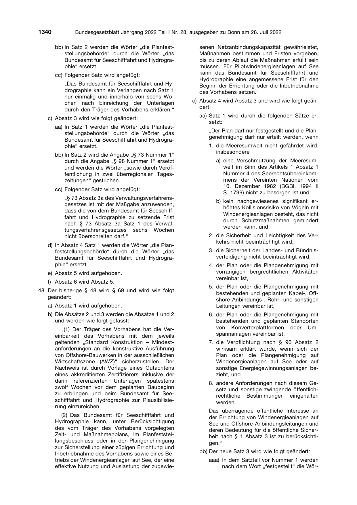 BGBl. 2022, Seite 1340 — Originalseite als Abbildung
