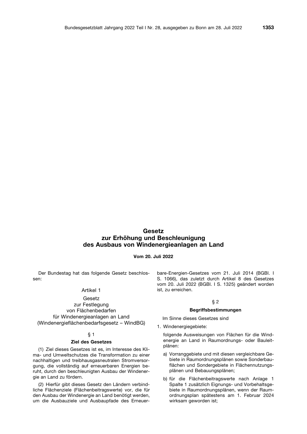BGBl. 2022, Seite 1353 — Originalseite als Abbildung