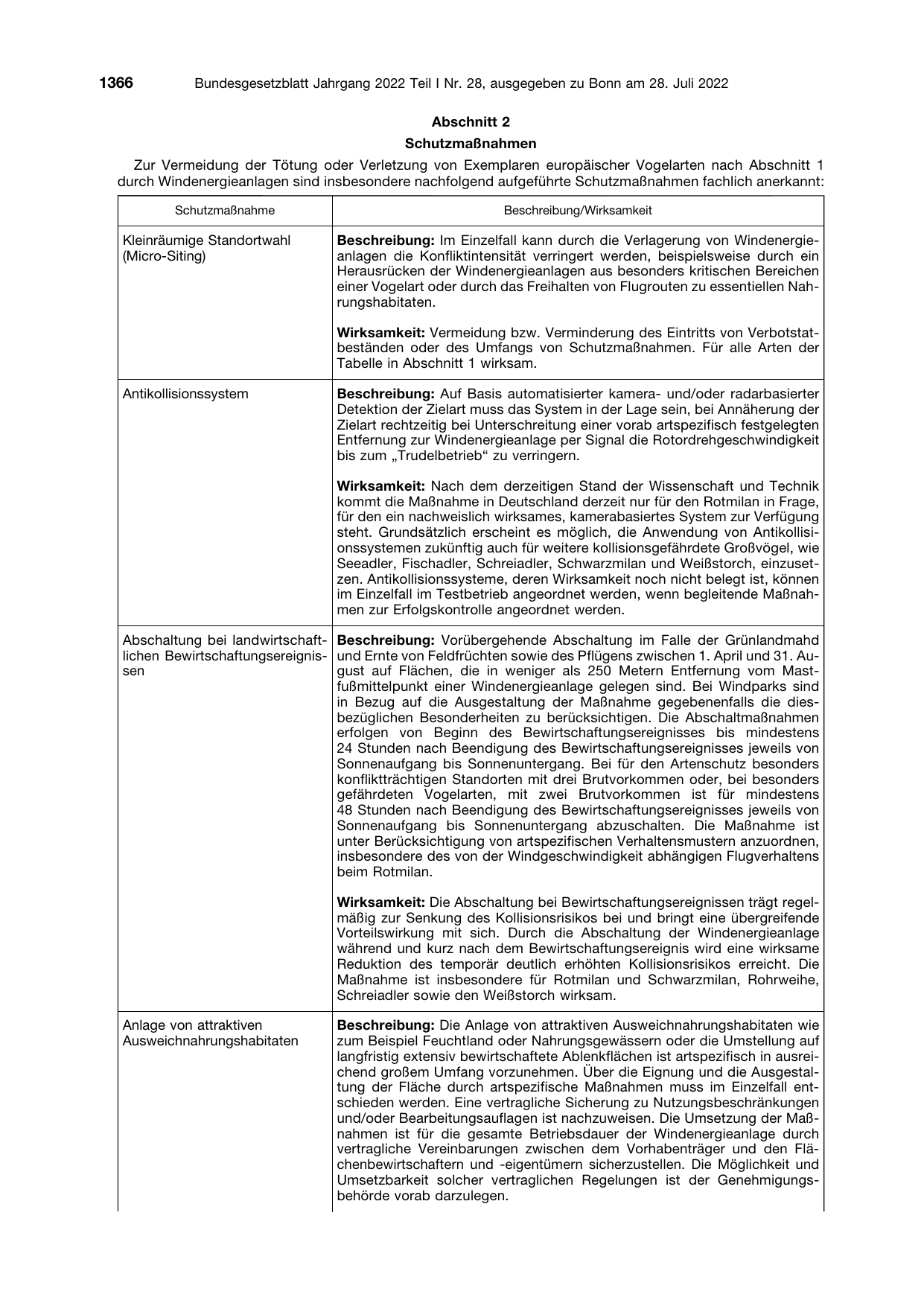 BGBl. 2022, Seite 1366 — Originalseite als Abbildung