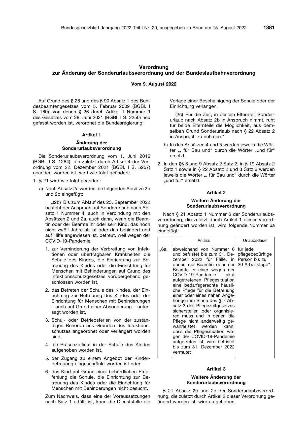 BGBl. 2022, Seite 1381 — Originalseite als Abbildung