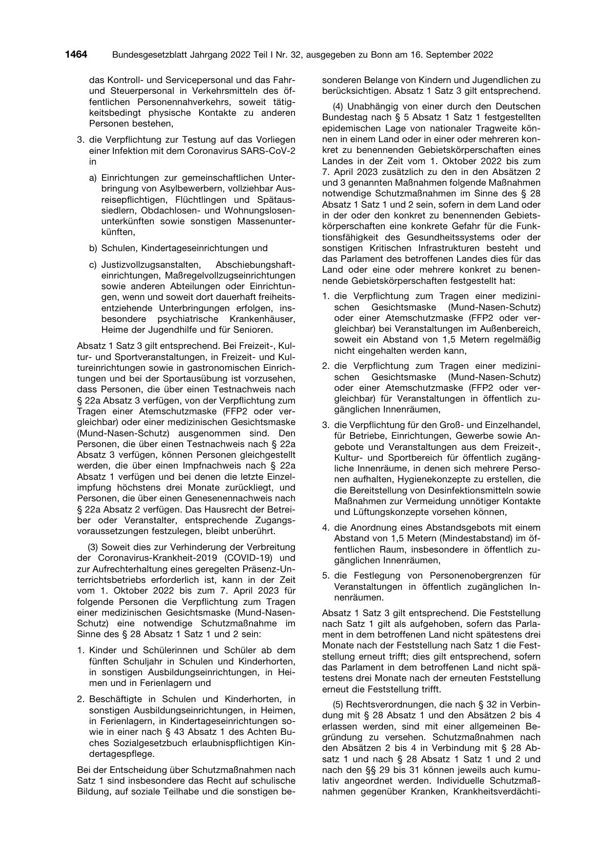 BGBl. 2022, Seite 1464 — Originalseite als Abbildung