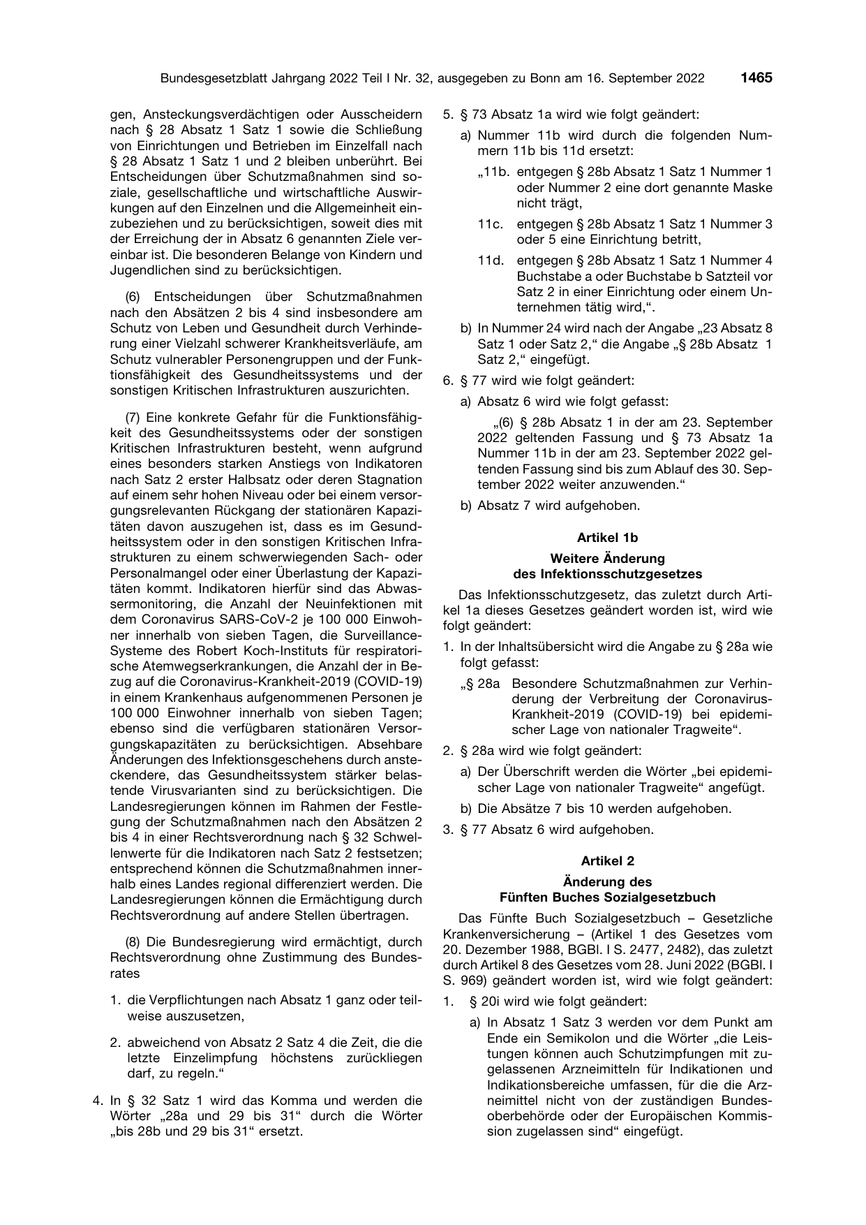 BGBl. 2022, Seite 1465 — Originalseite als Abbildung