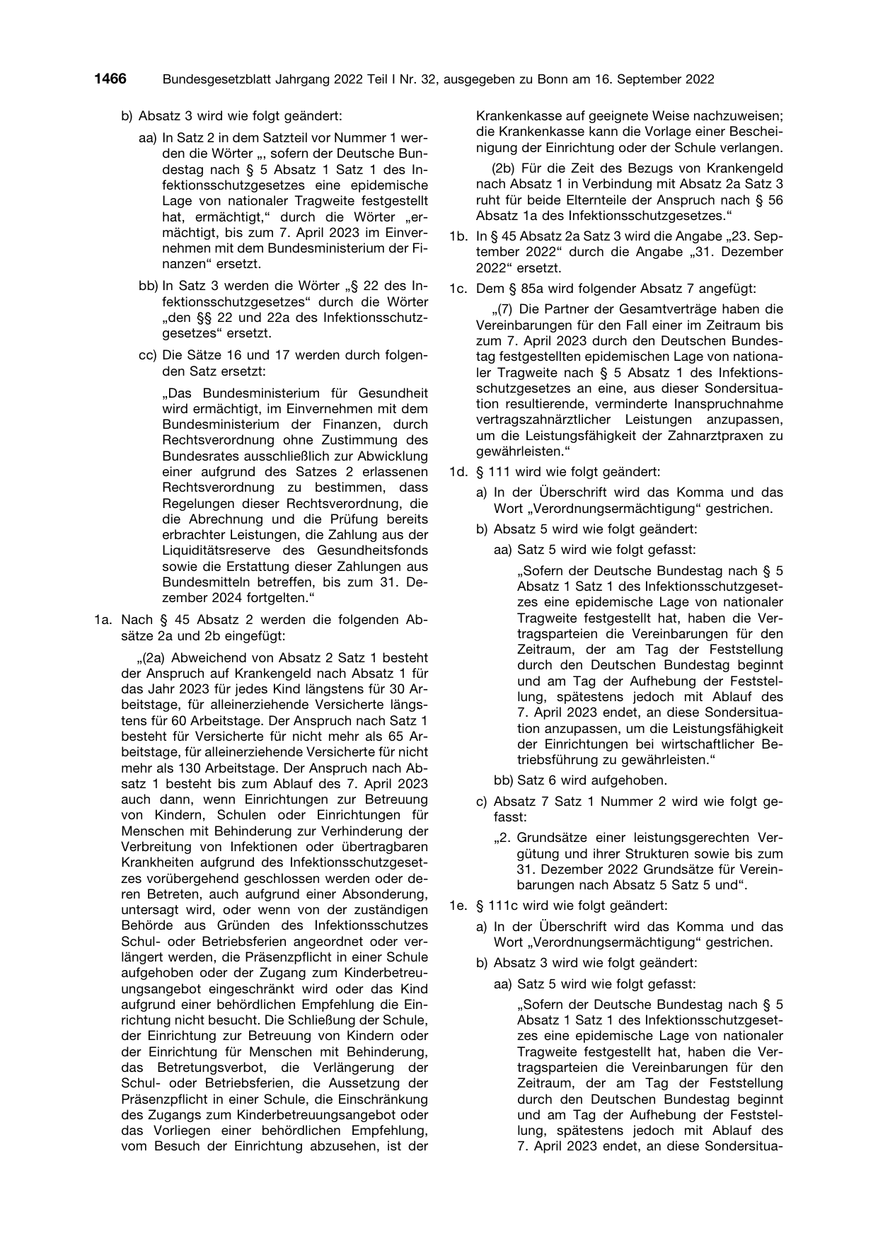 BGBl. 2022, Seite 1466 — Originalseite als Abbildung