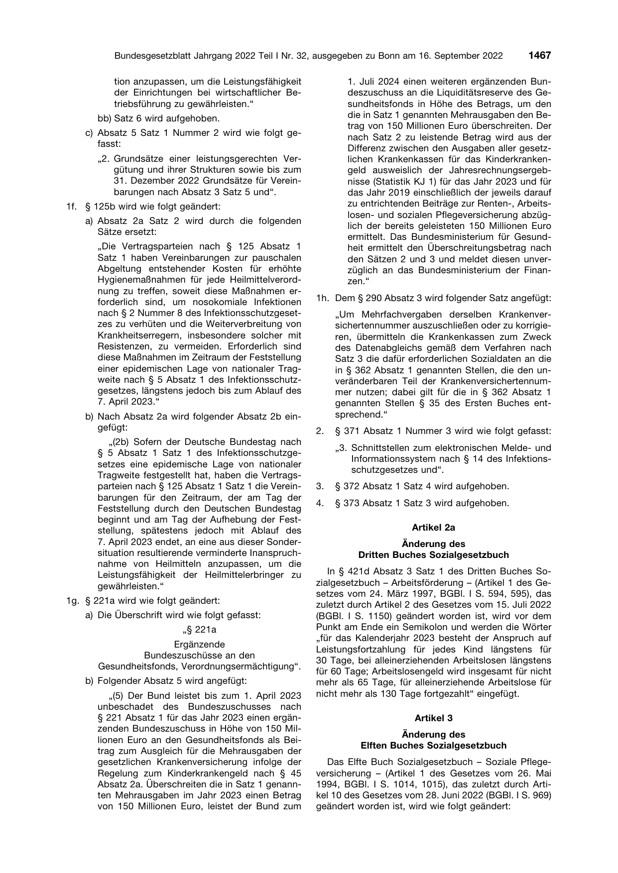 BGBl. 2022, Seite 1467 — Originalseite als Abbildung