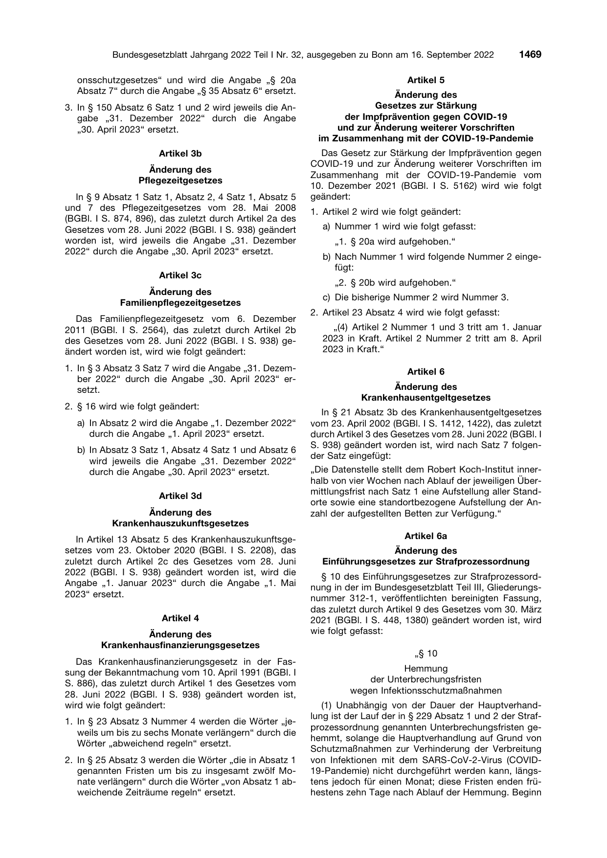 BGBl. 2022, Seite 1469 — Originalseite als Abbildung