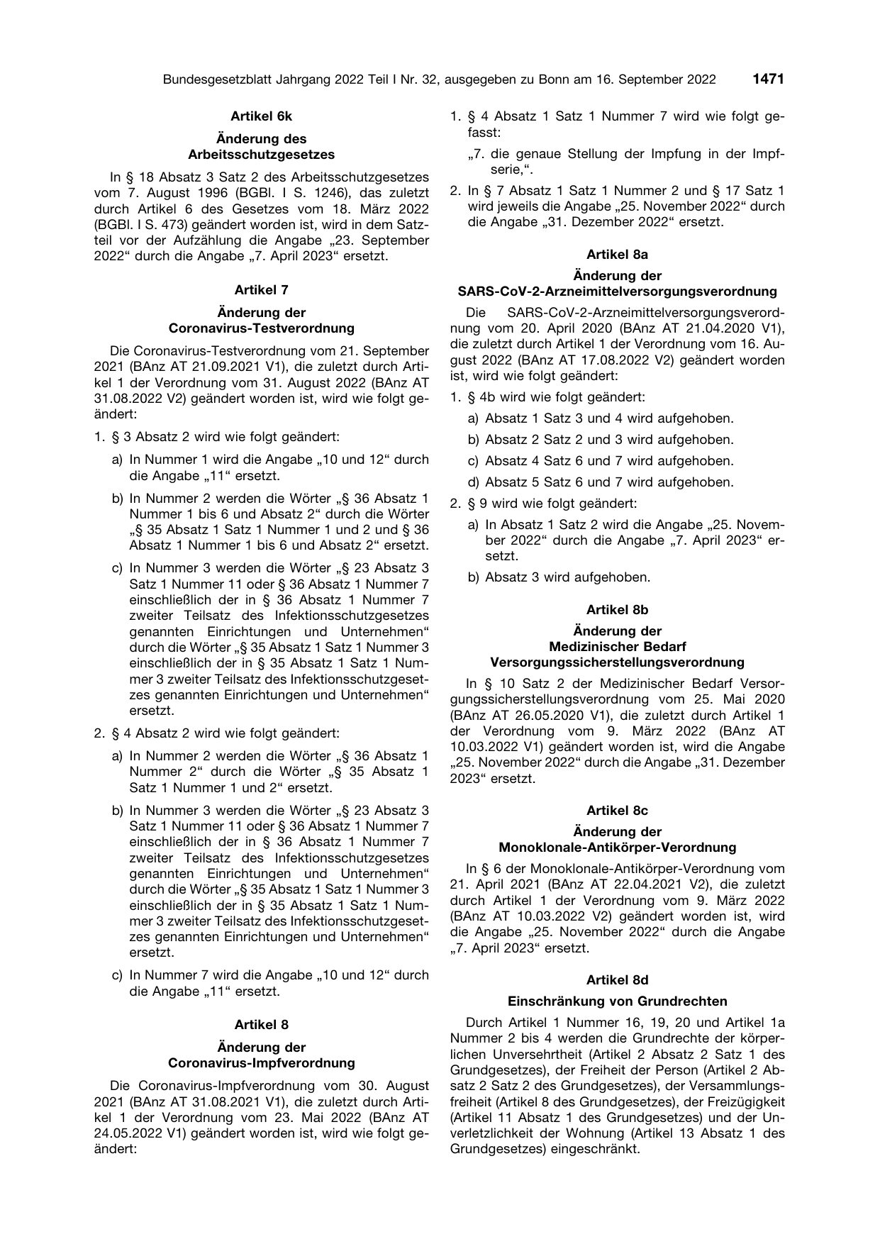BGBl. 2022, Seite 1471 — Originalseite als Abbildung