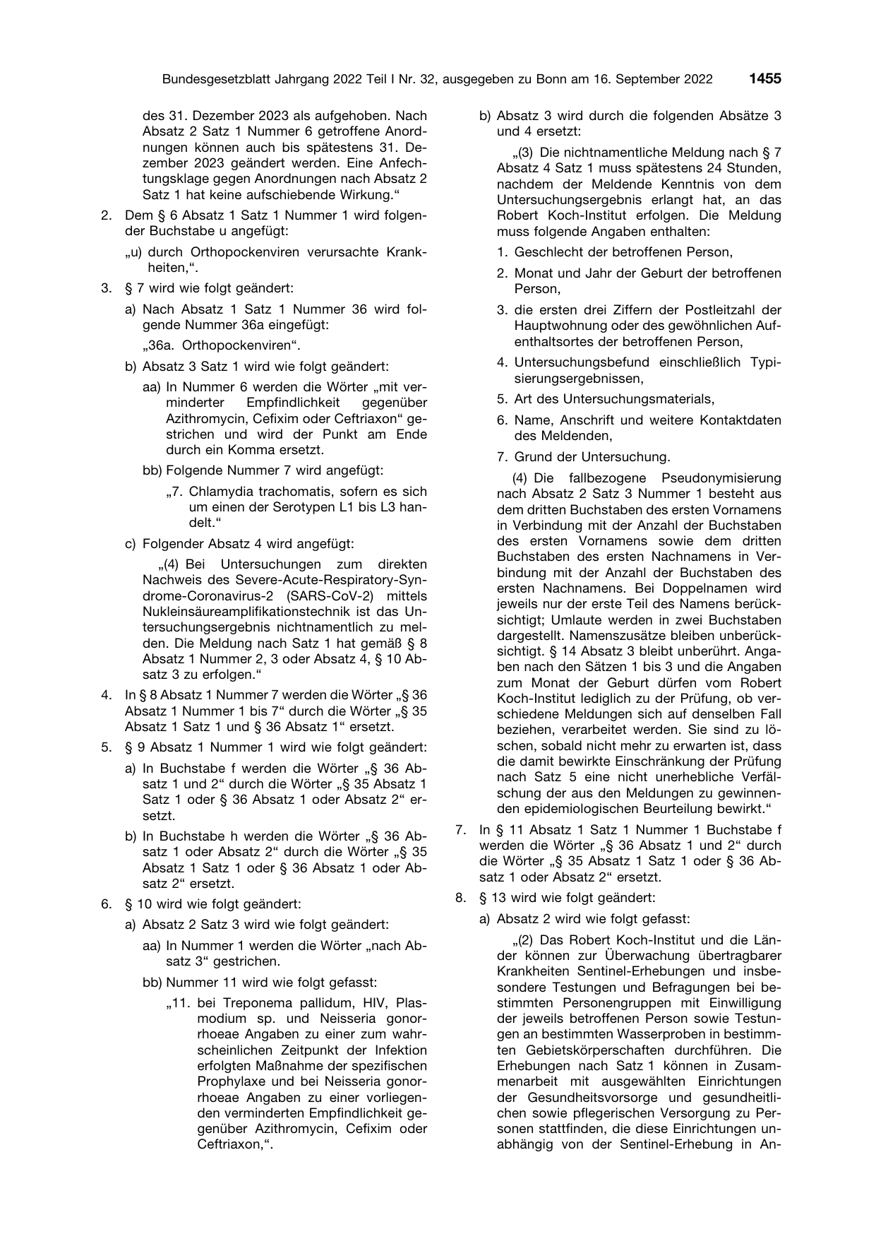 BGBl. 2022, Seite 1455 — Originalseite als Abbildung