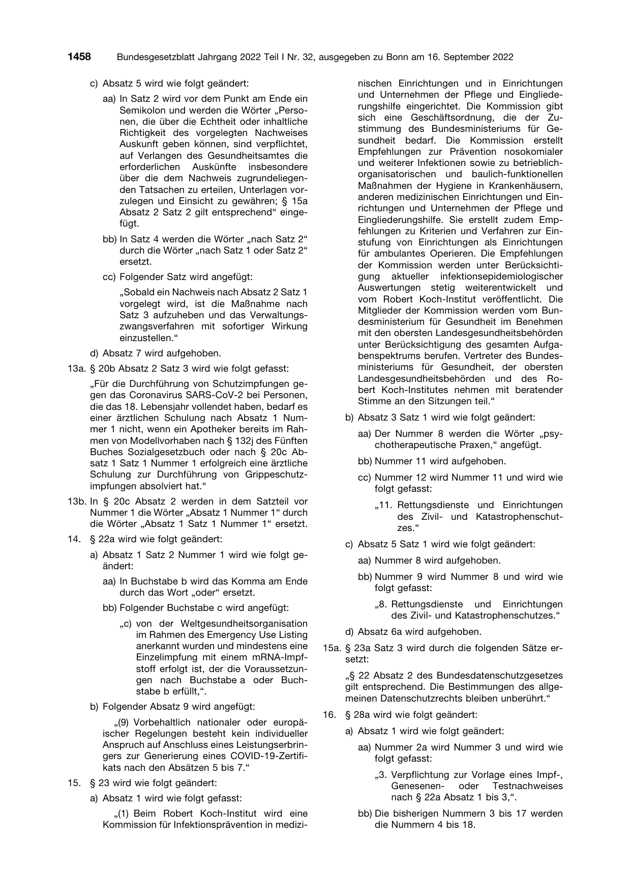 BGBl. 2022, Seite 1458 — Originalseite als Abbildung