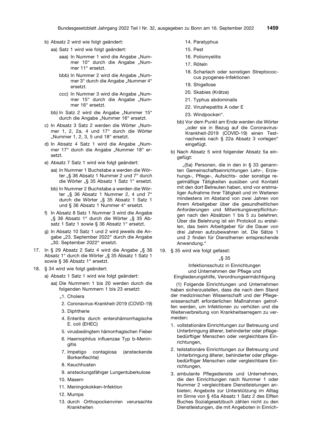 BGBl. 2022, Seite 1459 — Originalseite als Abbildung