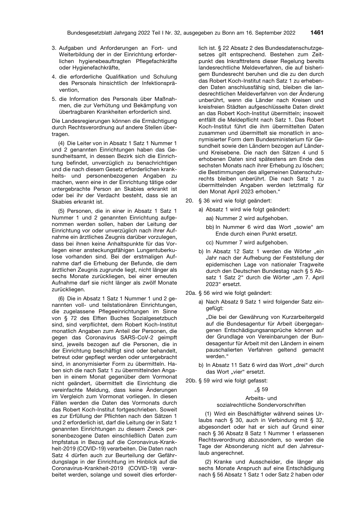 BGBl. 2022, Seite 1461 — Originalseite als Abbildung