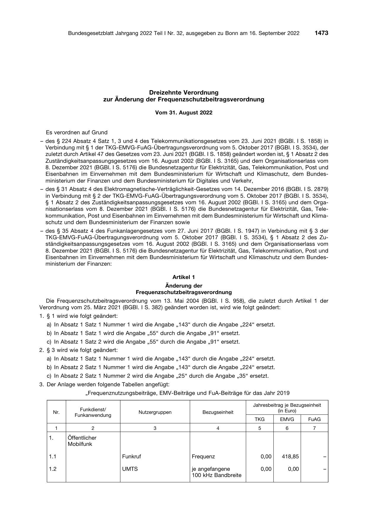 BGBl. 2022, Seite 1473 — Originalseite als Abbildung