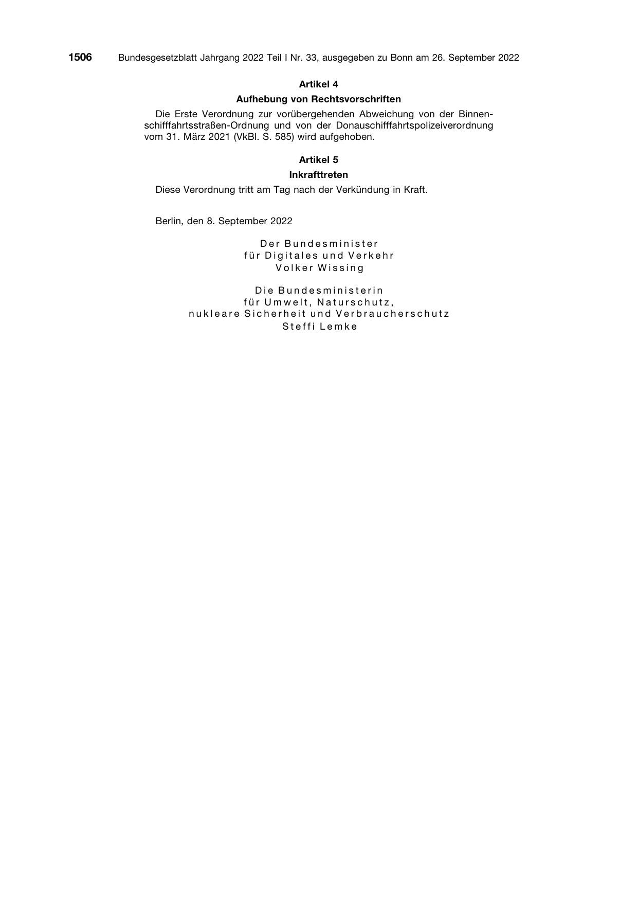 BGBl. 2022, Seite 1506 — Originalseite als Abbildung