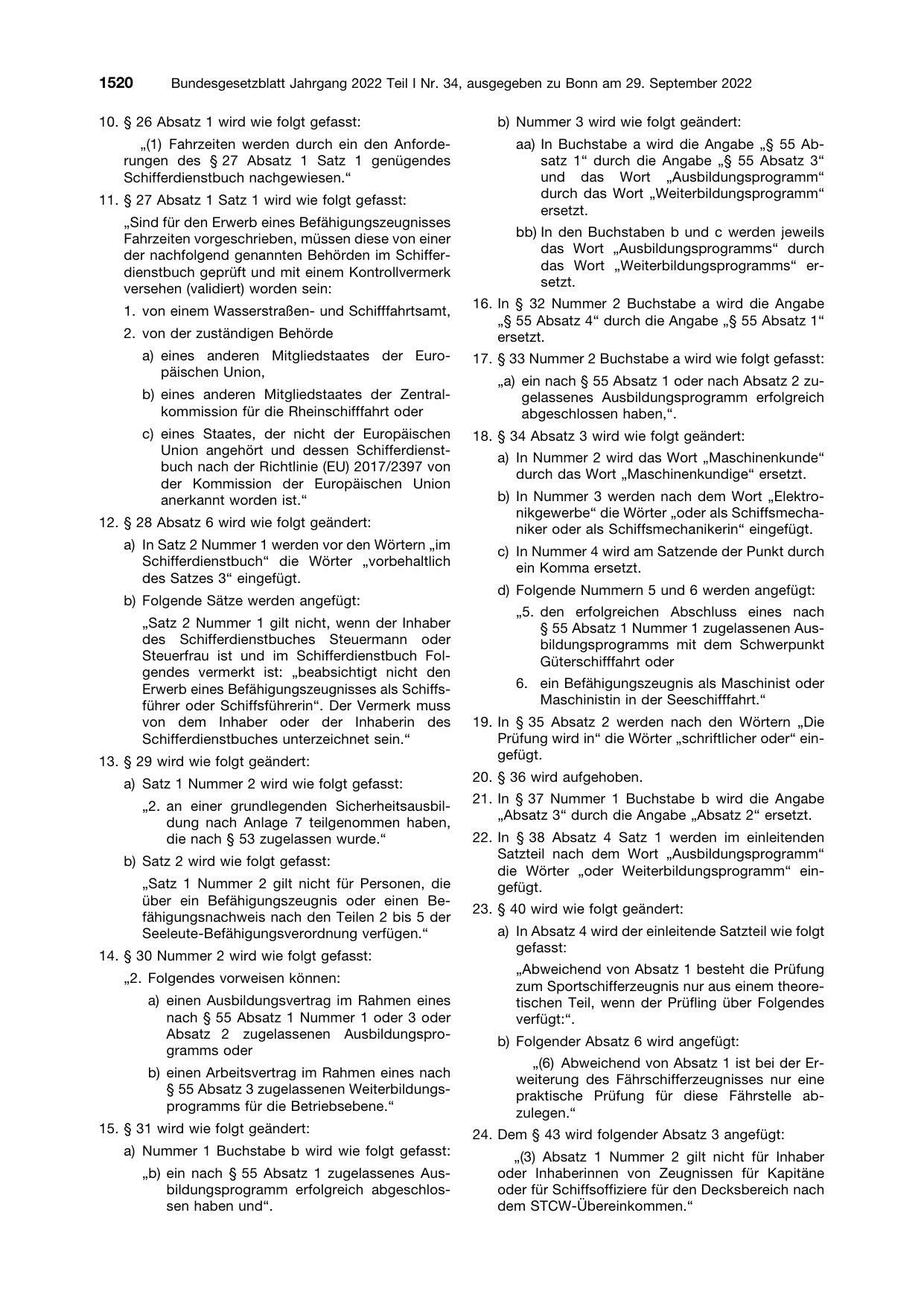 BGBl. 2022, Seite 1520 — Originalseite als Abbildung