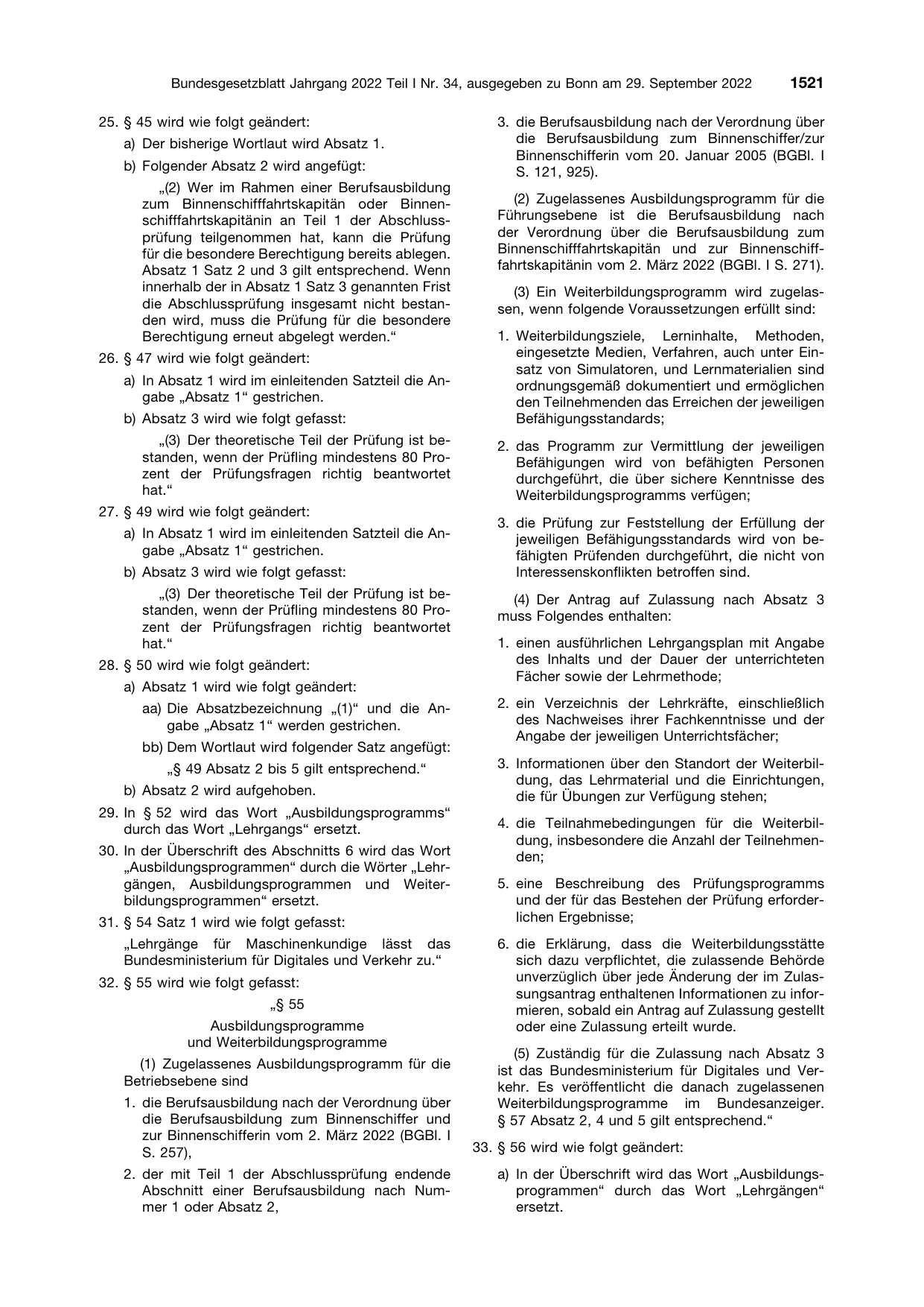 BGBl. 2022, Seite 1521 — Originalseite als Abbildung