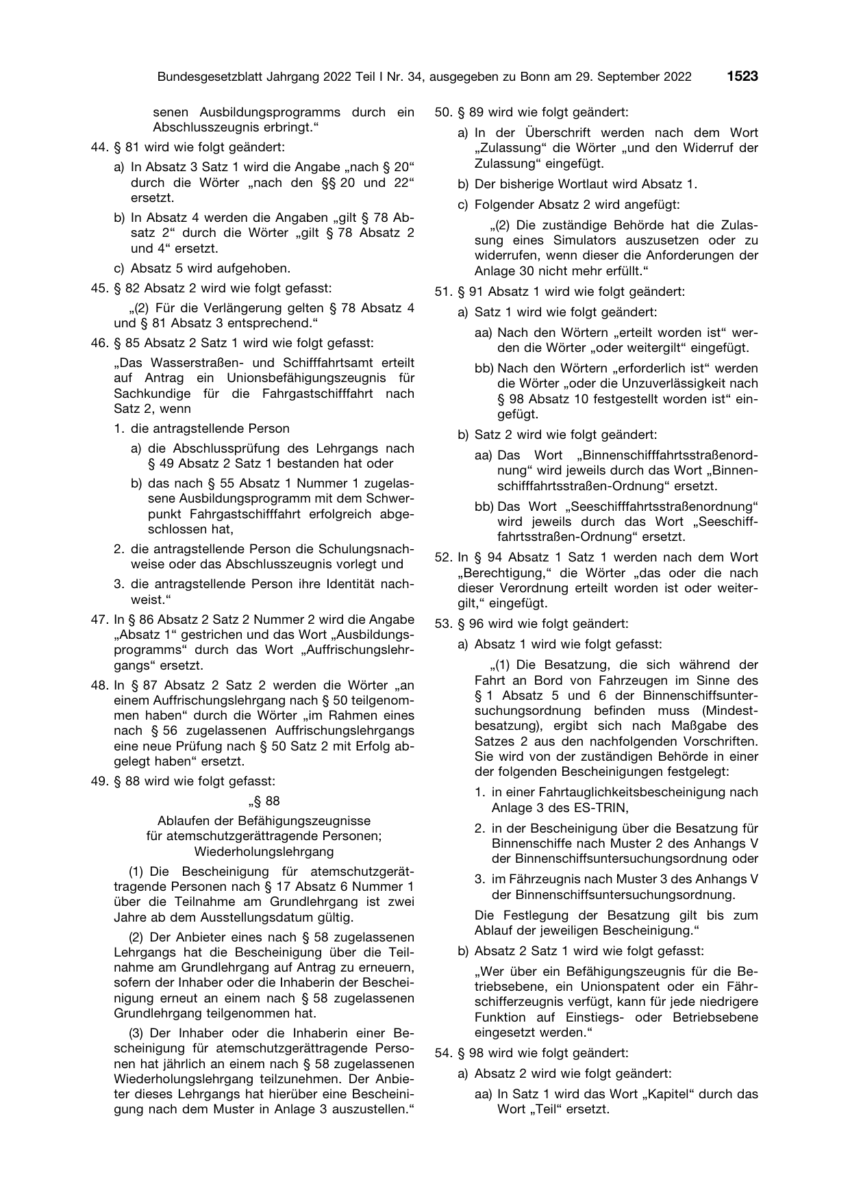 BGBl. 2022, Seite 1523 — Originalseite als Abbildung