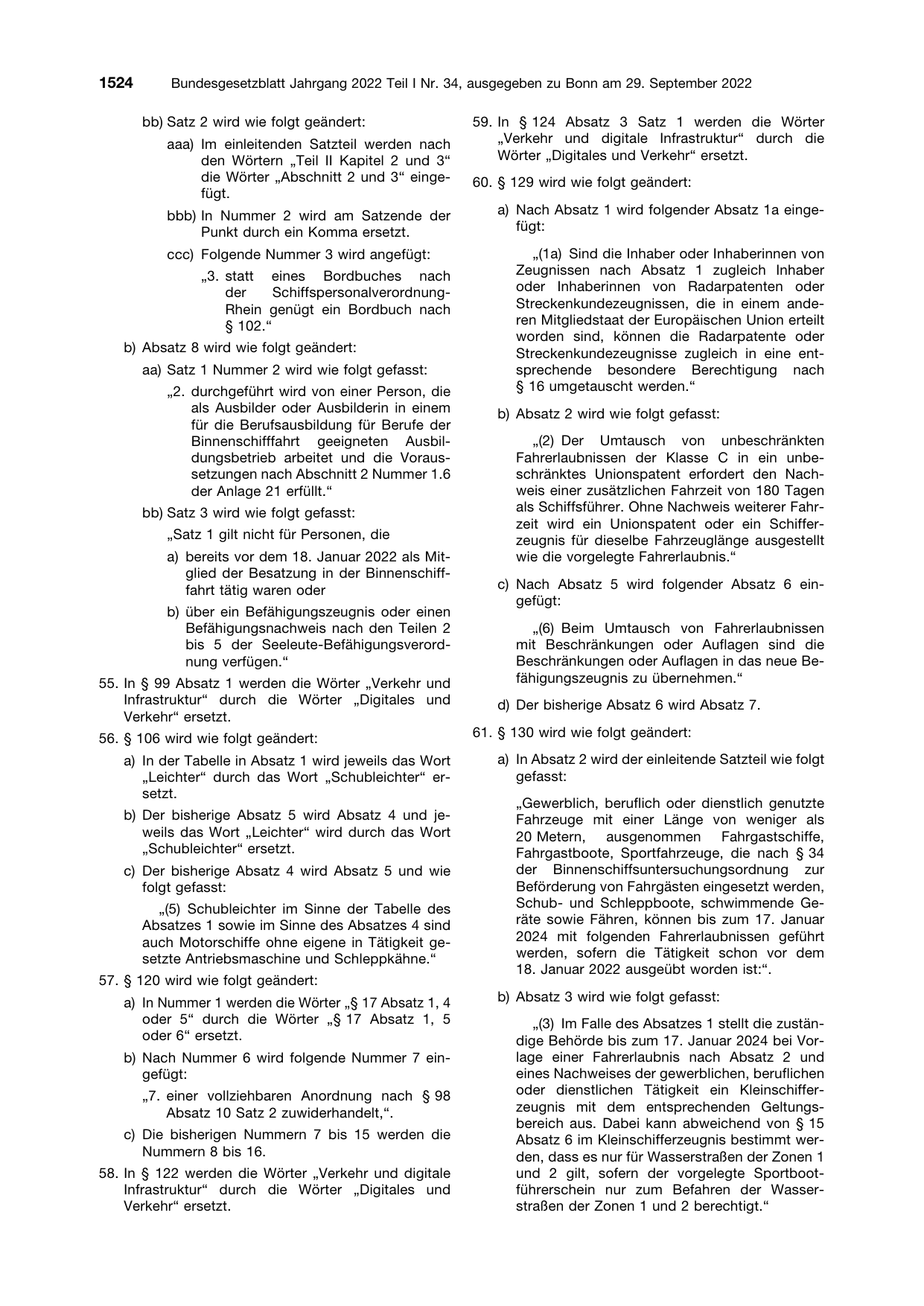 BGBl. 2022, Seite 1524 — Originalseite als Abbildung