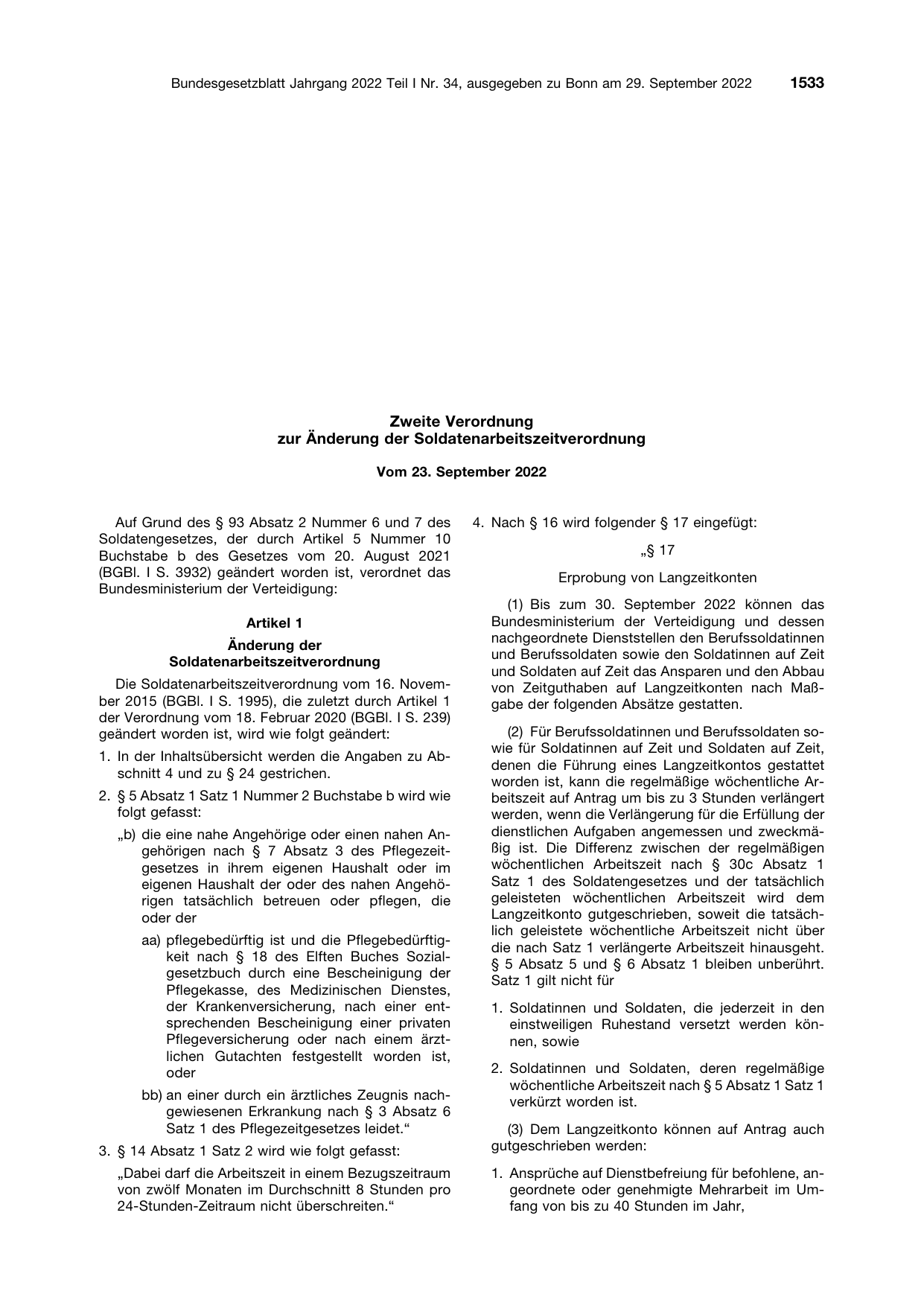 BGBl. 2022, Seite 1533 — Originalseite als Abbildung