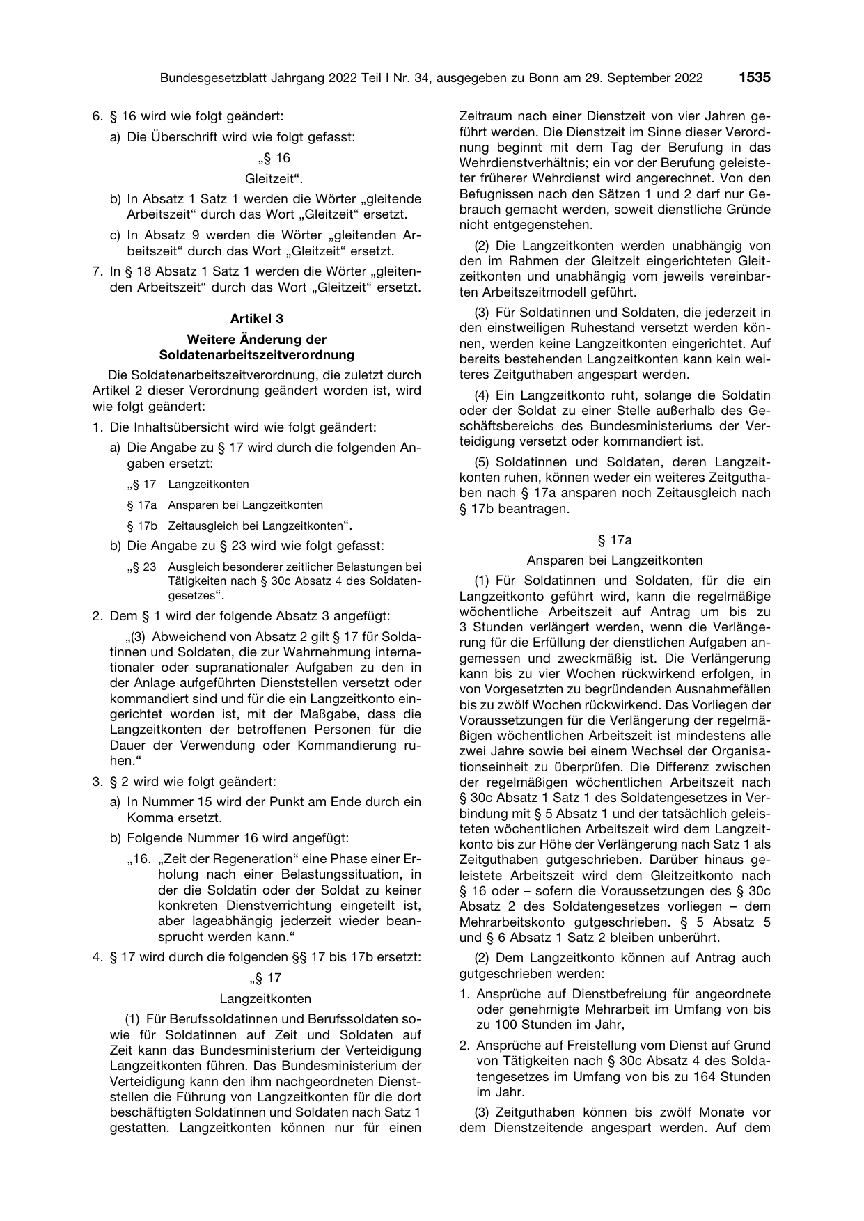 BGBl. 2022, Seite 1535 — Originalseite als Abbildung