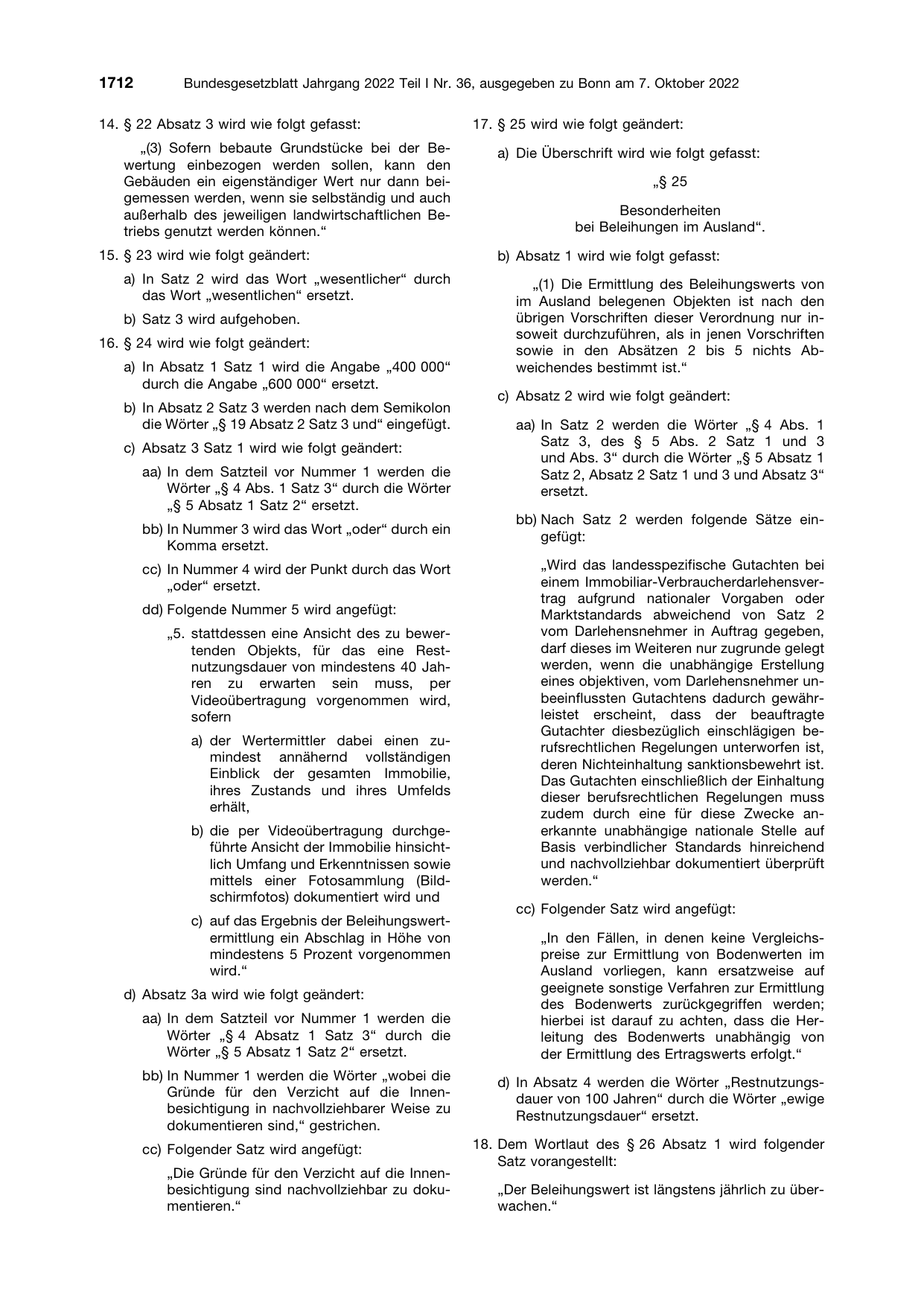 BGBl. 2022, Seite 1712 — Originalseite als Abbildung