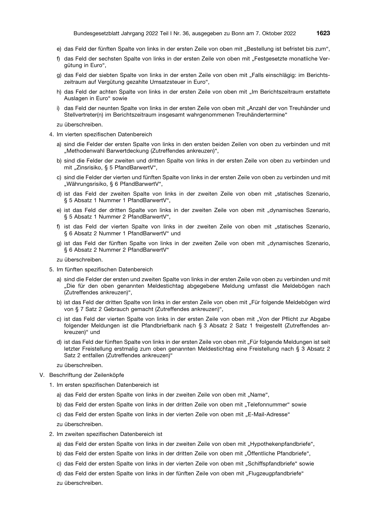 BGBl. 2022, Seite 1623 — Originalseite als Abbildung