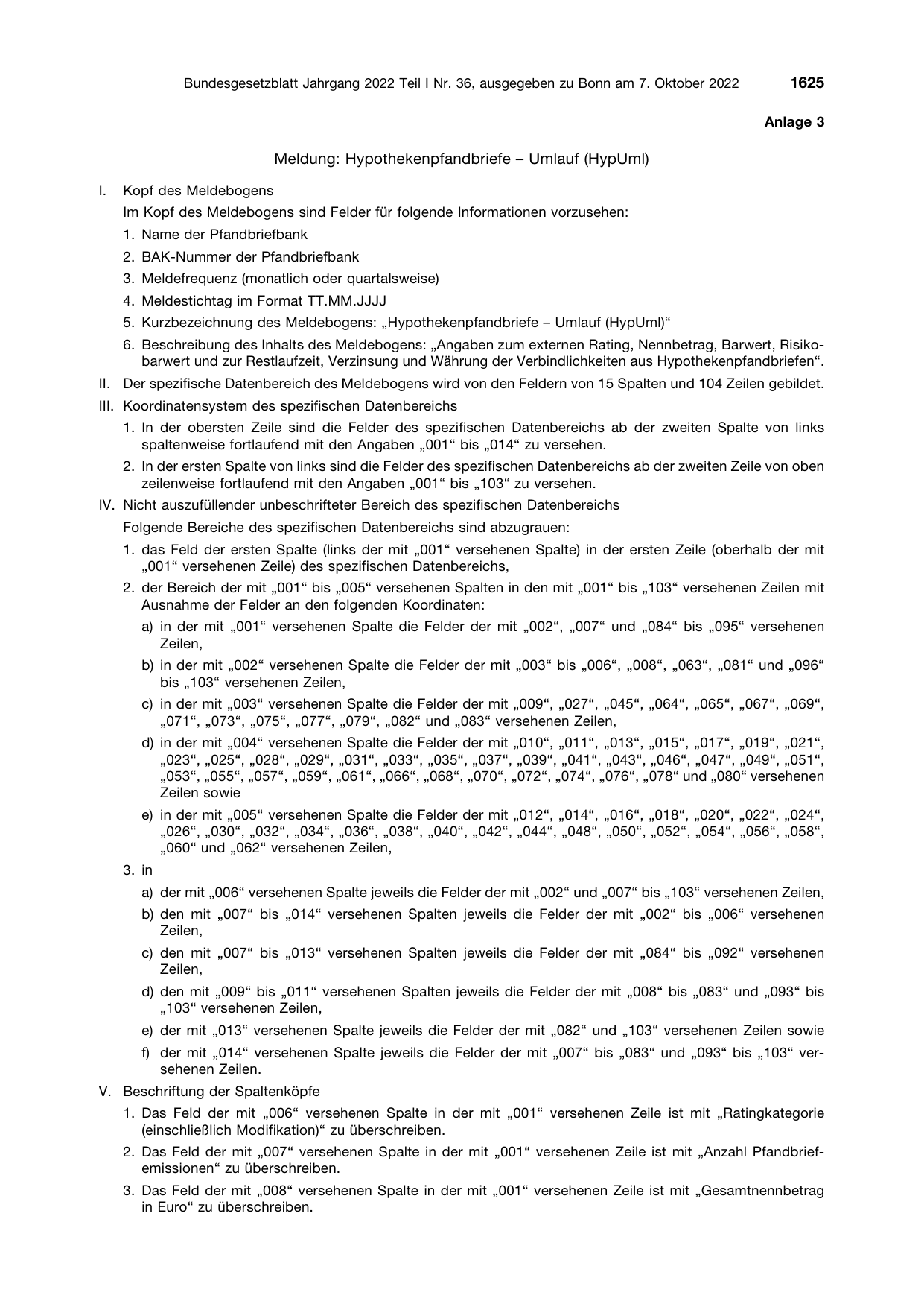 BGBl. 2022, Seite 1625 — Originalseite als Abbildung