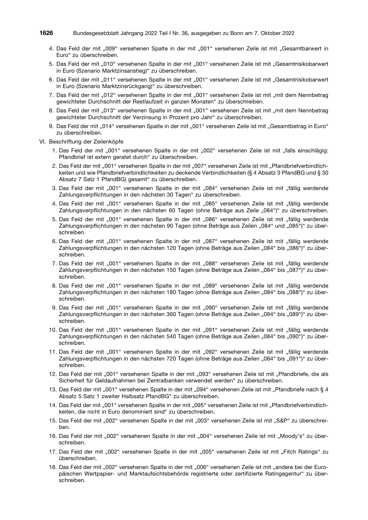 BGBl. 2022, Seite 1626 — Originalseite als Abbildung