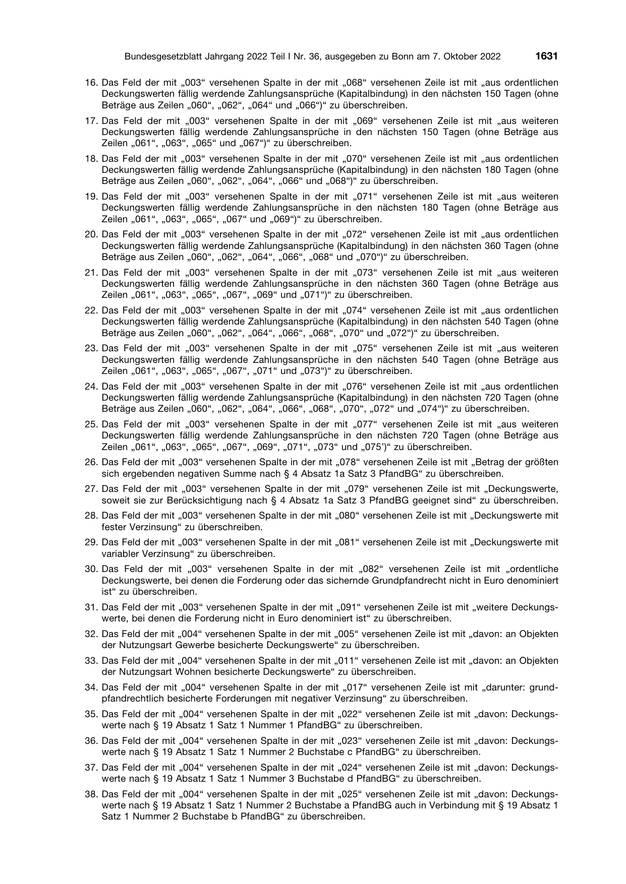 BGBl. 2022, Seite 1631 — Originalseite als Abbildung