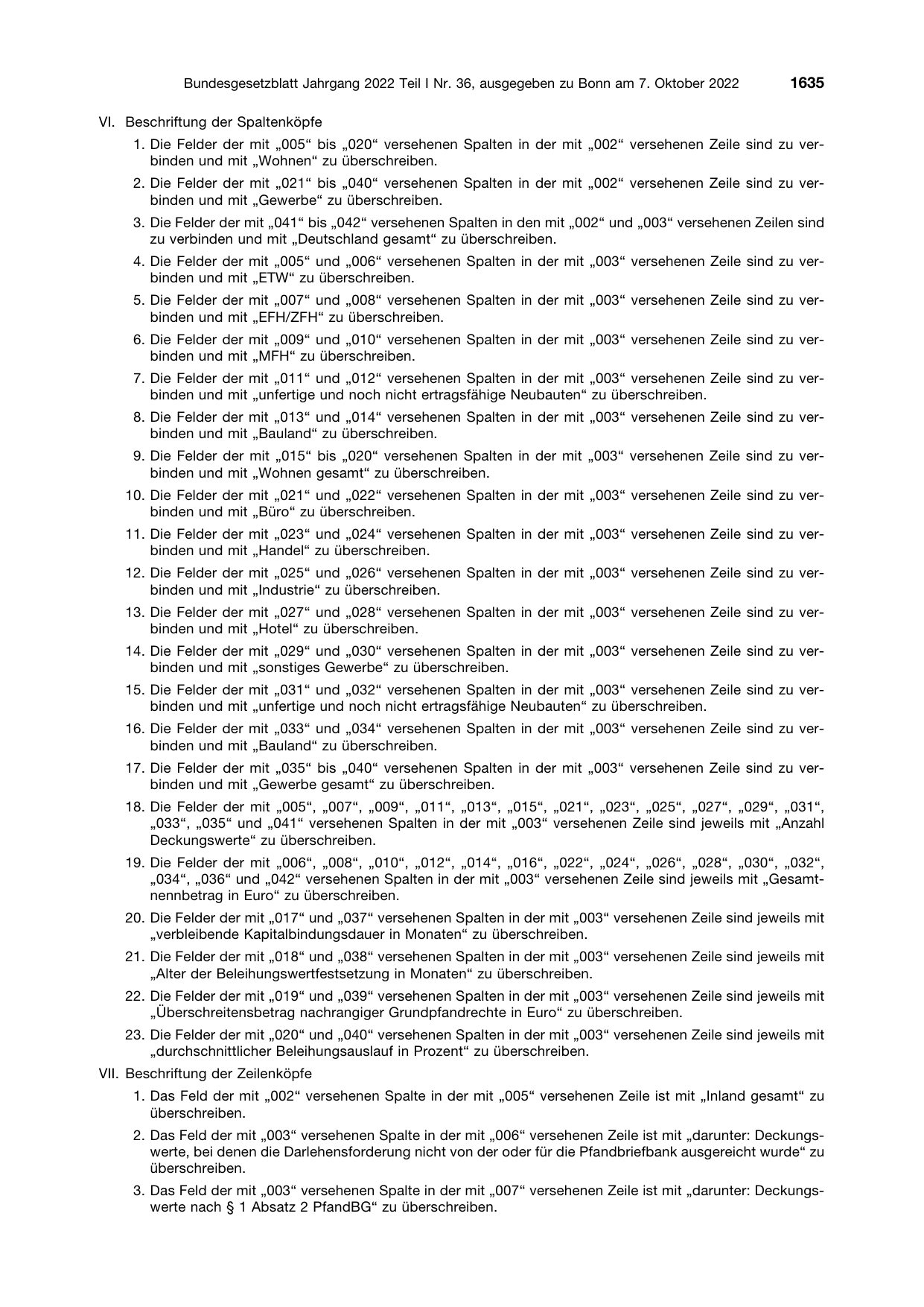 BGBl. 2022, Seite 1635 — Originalseite als Abbildung