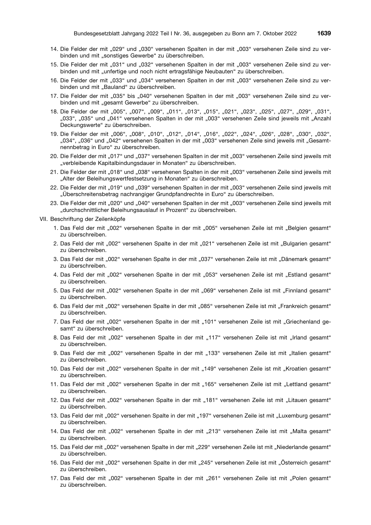 BGBl. 2022, Seite 1639 — Originalseite als Abbildung