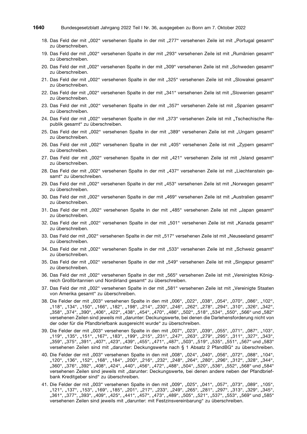 BGBl. 2022, Seite 1640 — Originalseite als Abbildung