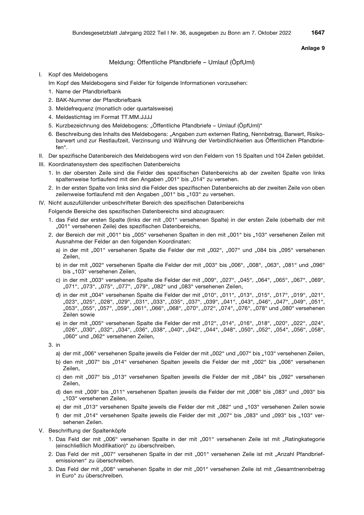 BGBl. 2022, Seite 1647 — Originalseite als Abbildung