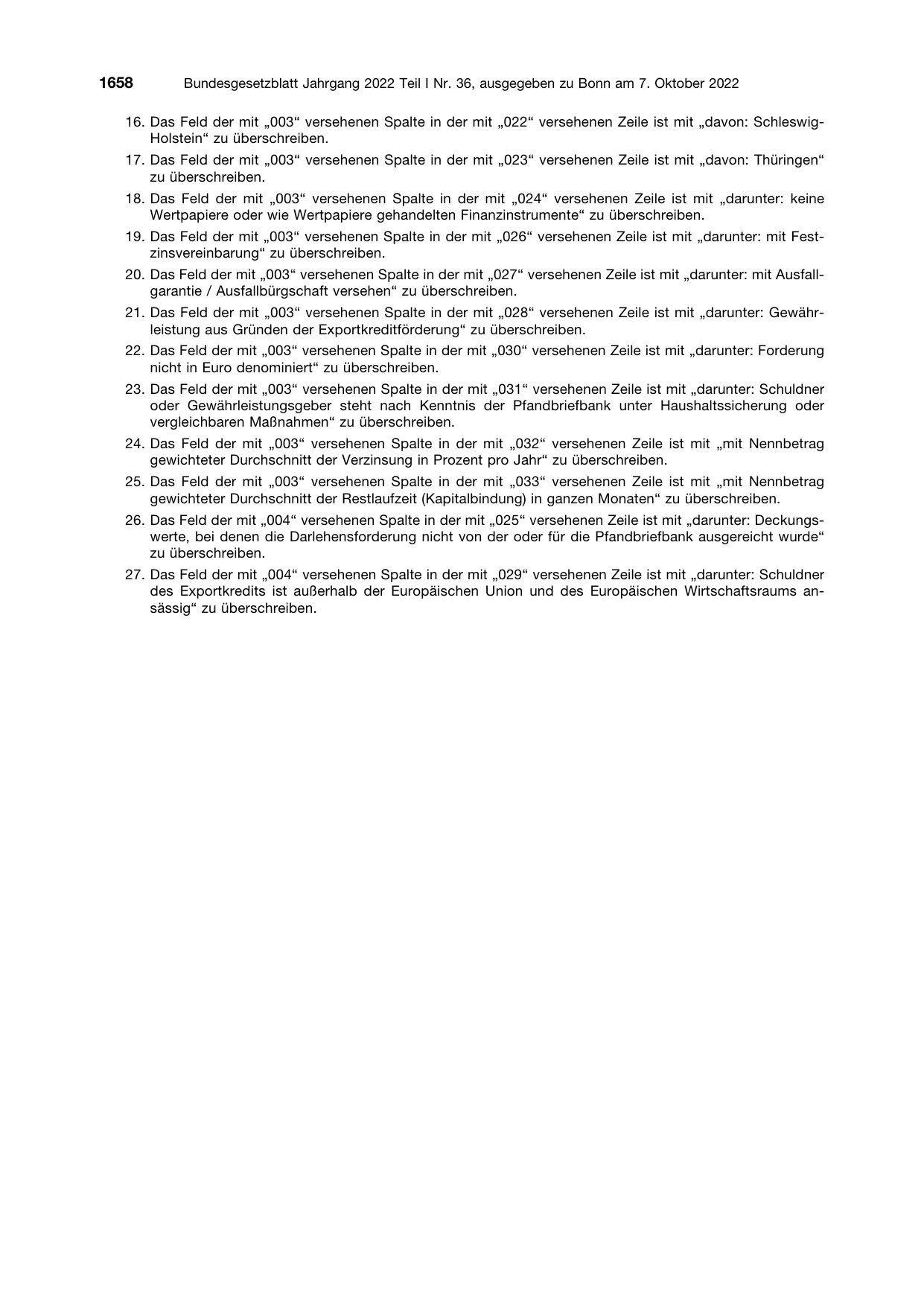 BGBl. 2022, Seite 1658 — Originalseite als Abbildung