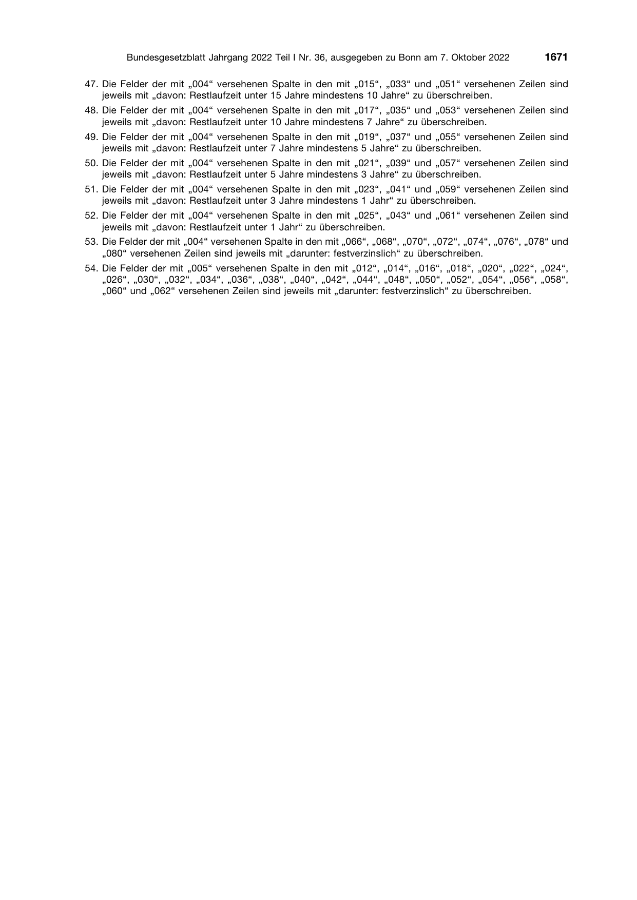BGBl. 2022, Seite 1671 — Originalseite als Abbildung
