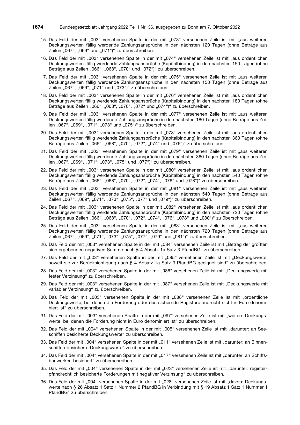 BGBl. 2022, Seite 1674 — Originalseite als Abbildung