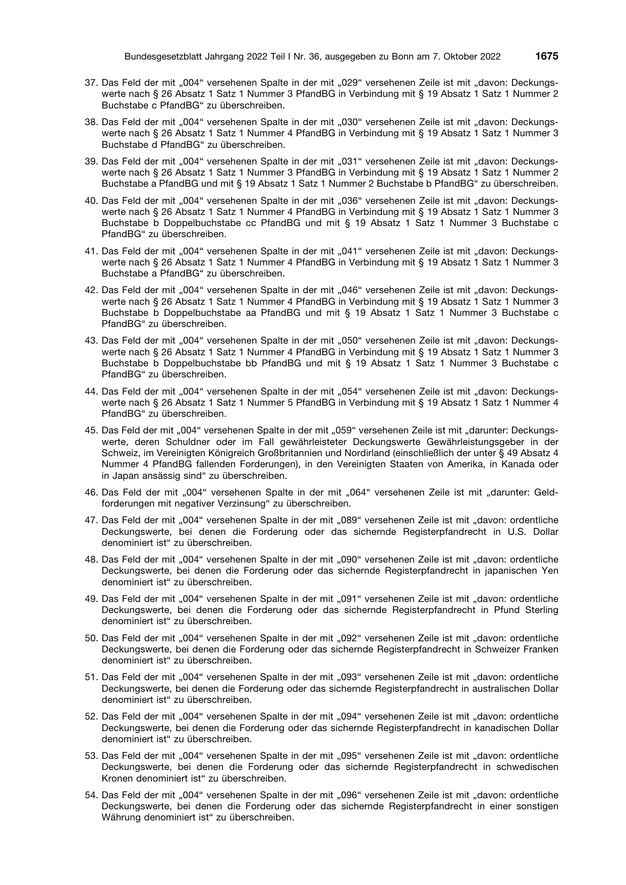 BGBl. 2022, Seite 1675 — Originalseite als Abbildung