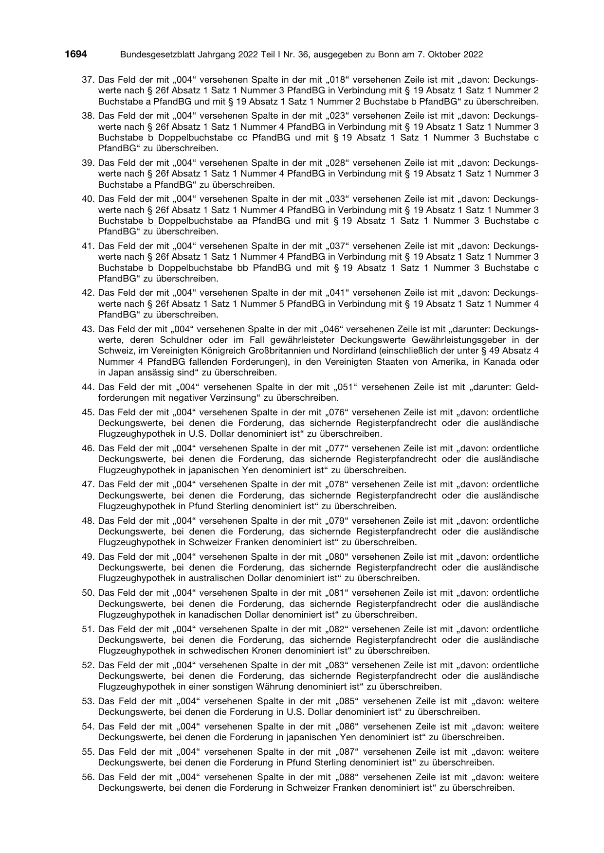 BGBl. 2022, Seite 1694 — Originalseite als Abbildung