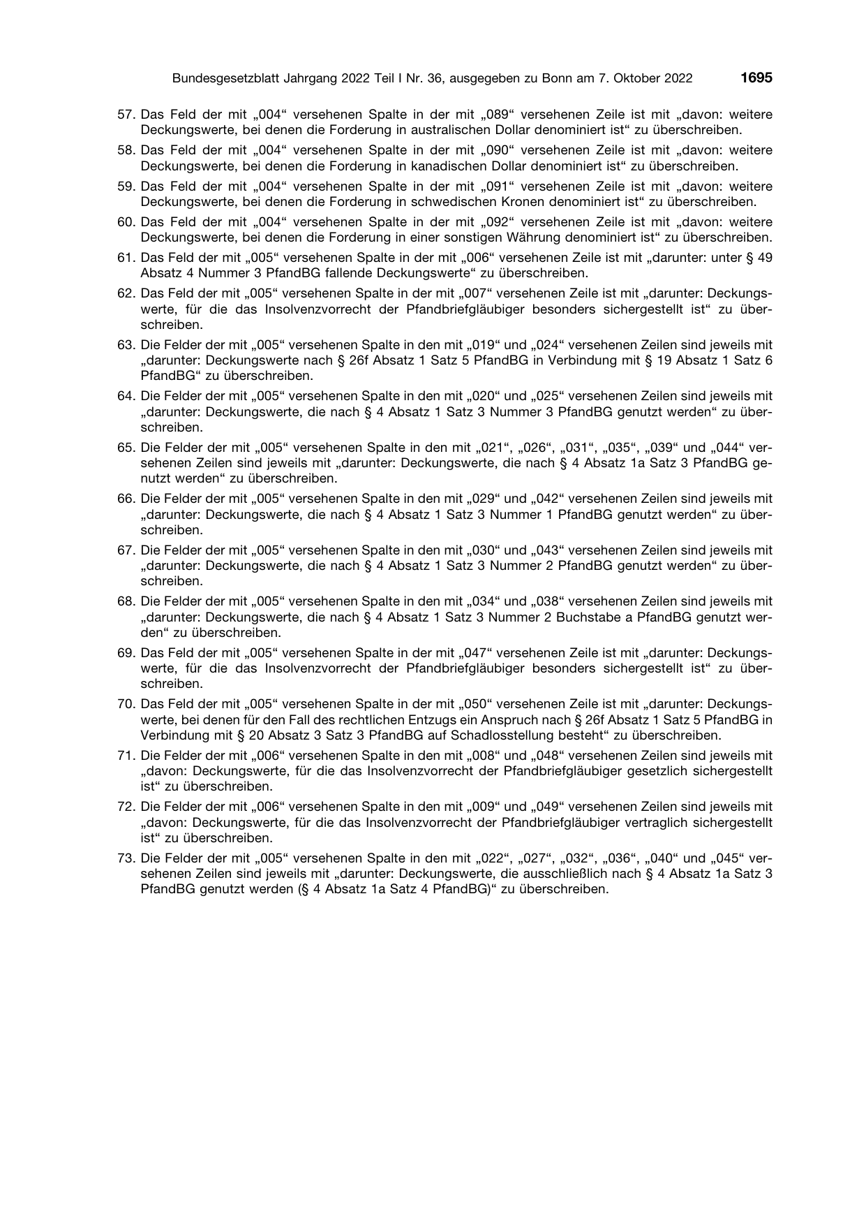 BGBl. 2022, Seite 1695 — Originalseite als Abbildung
