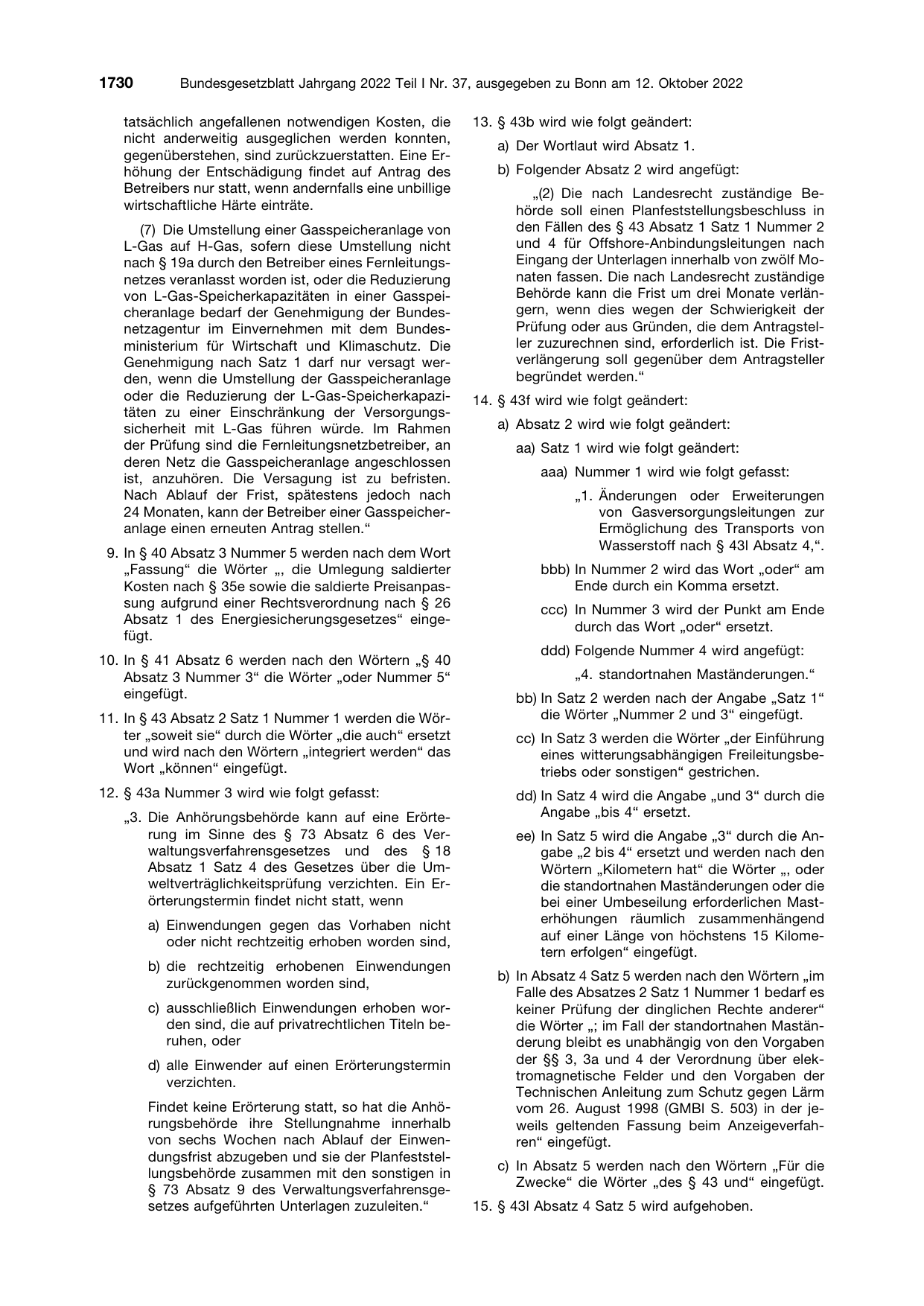 BGBl. 2022, Seite 1730 — Originalseite als Abbildung