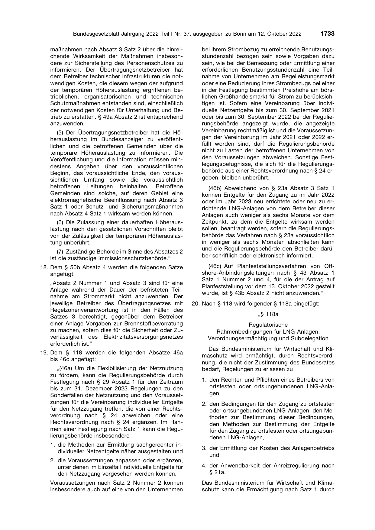BGBl. 2022, Seite 1733 — Originalseite als Abbildung