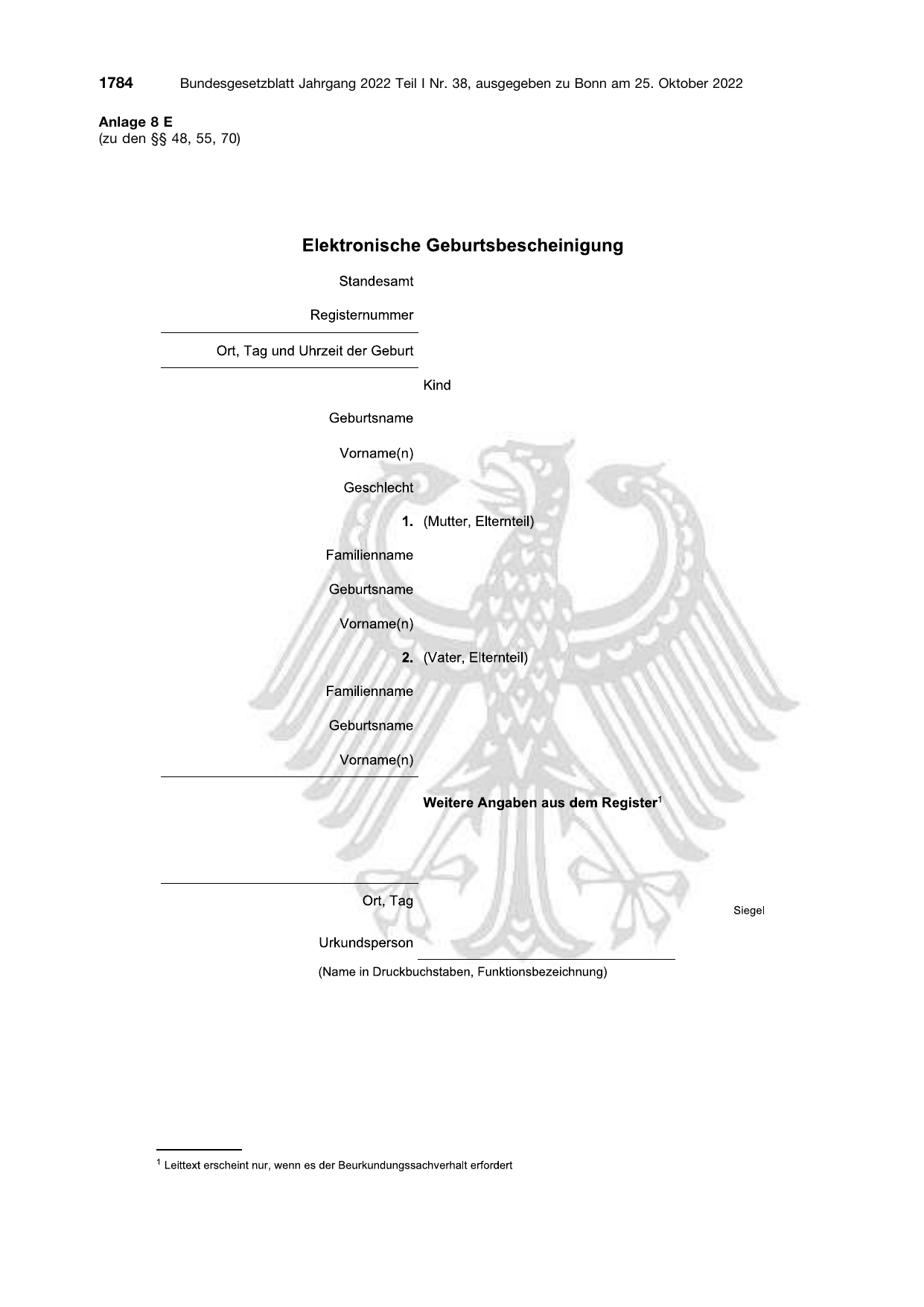 BGBl. 2022, Seite 1784 — Originalseite als Abbildung