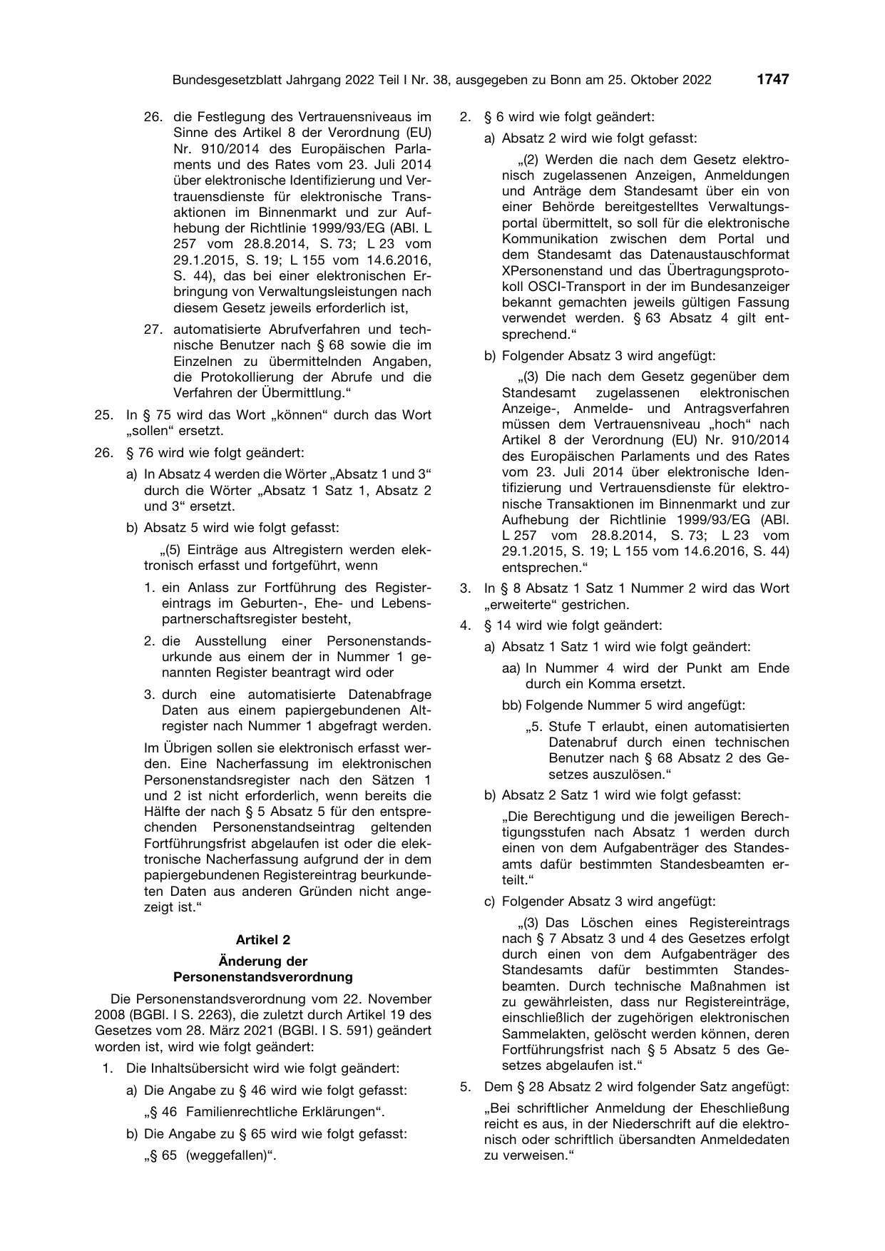 BGBl. 2022, Seite 1747 — Originalseite als Abbildung