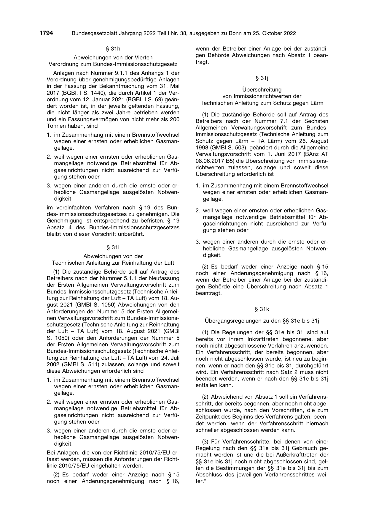 BGBl. 2022, Seite 1794 — Originalseite als Abbildung