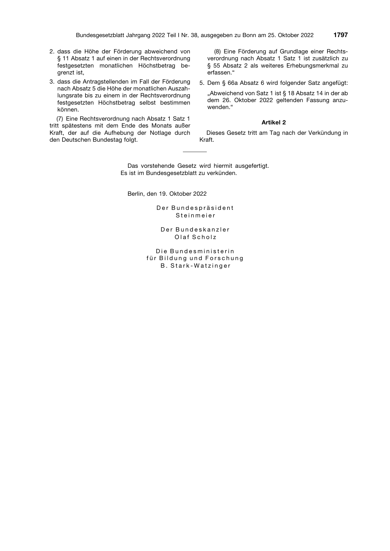 BGBl. 2022, Seite 1797 — Originalseite als Abbildung