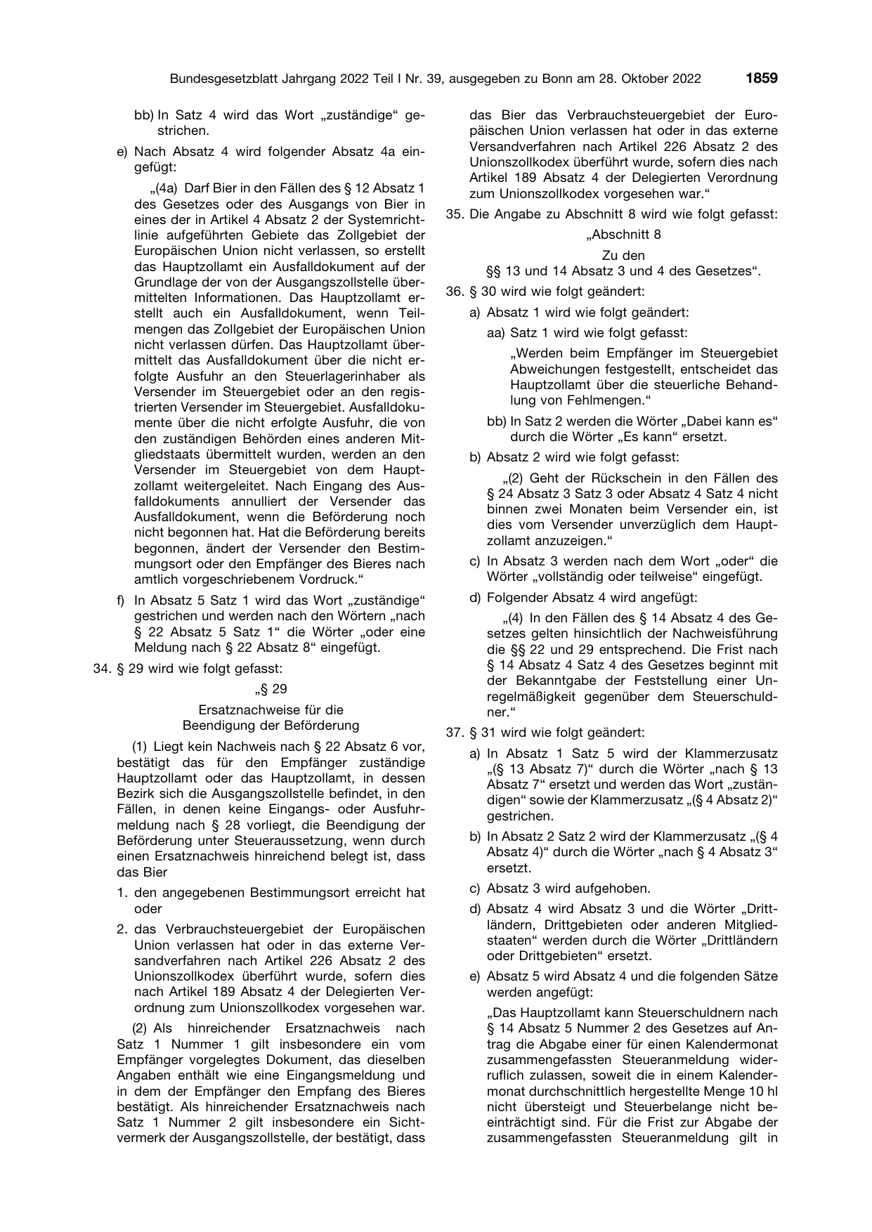 BGBl. 2022, Seite 1859 — Originalseite als Abbildung